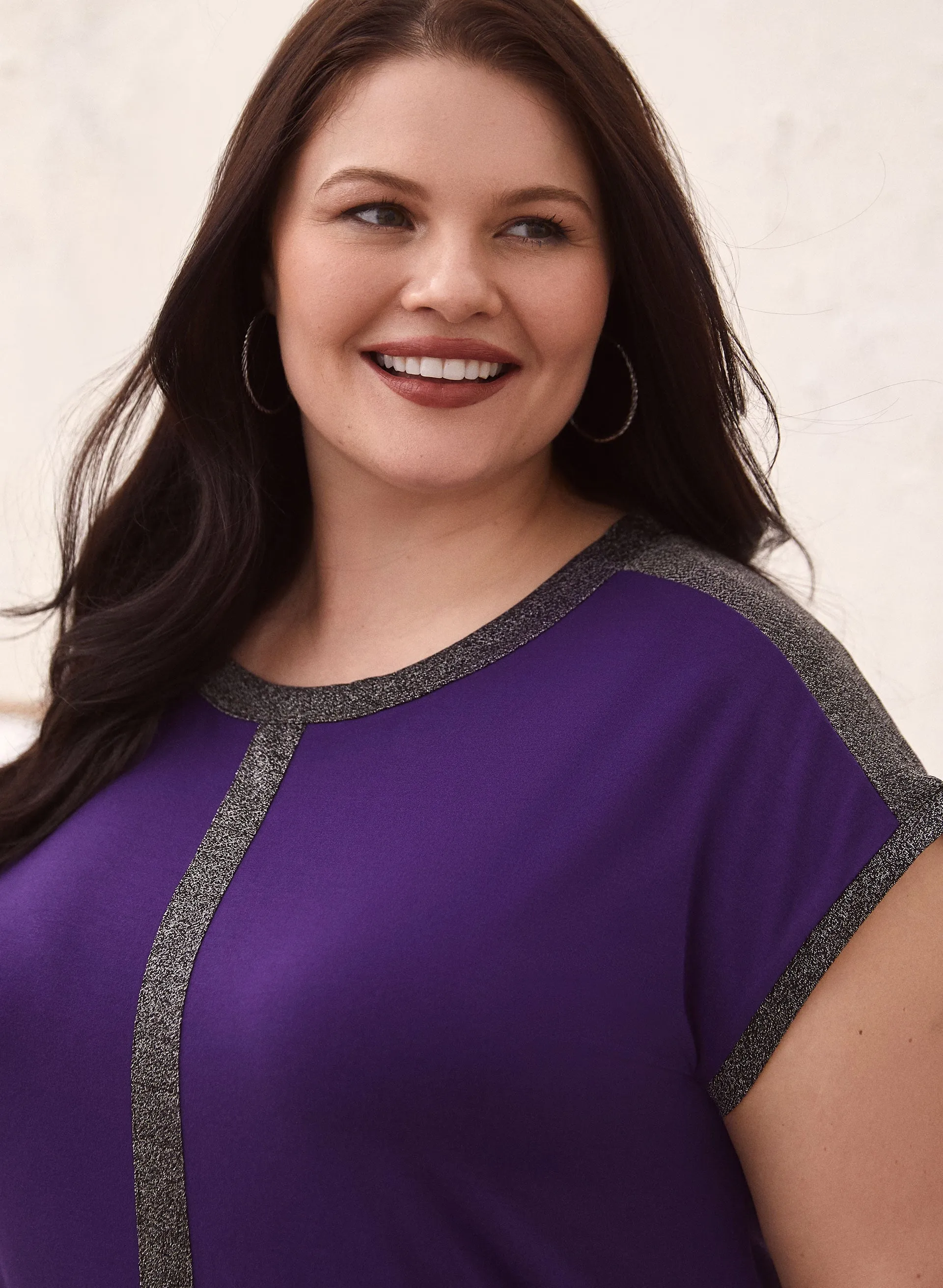 Glitter Trim Tee sold by Laura