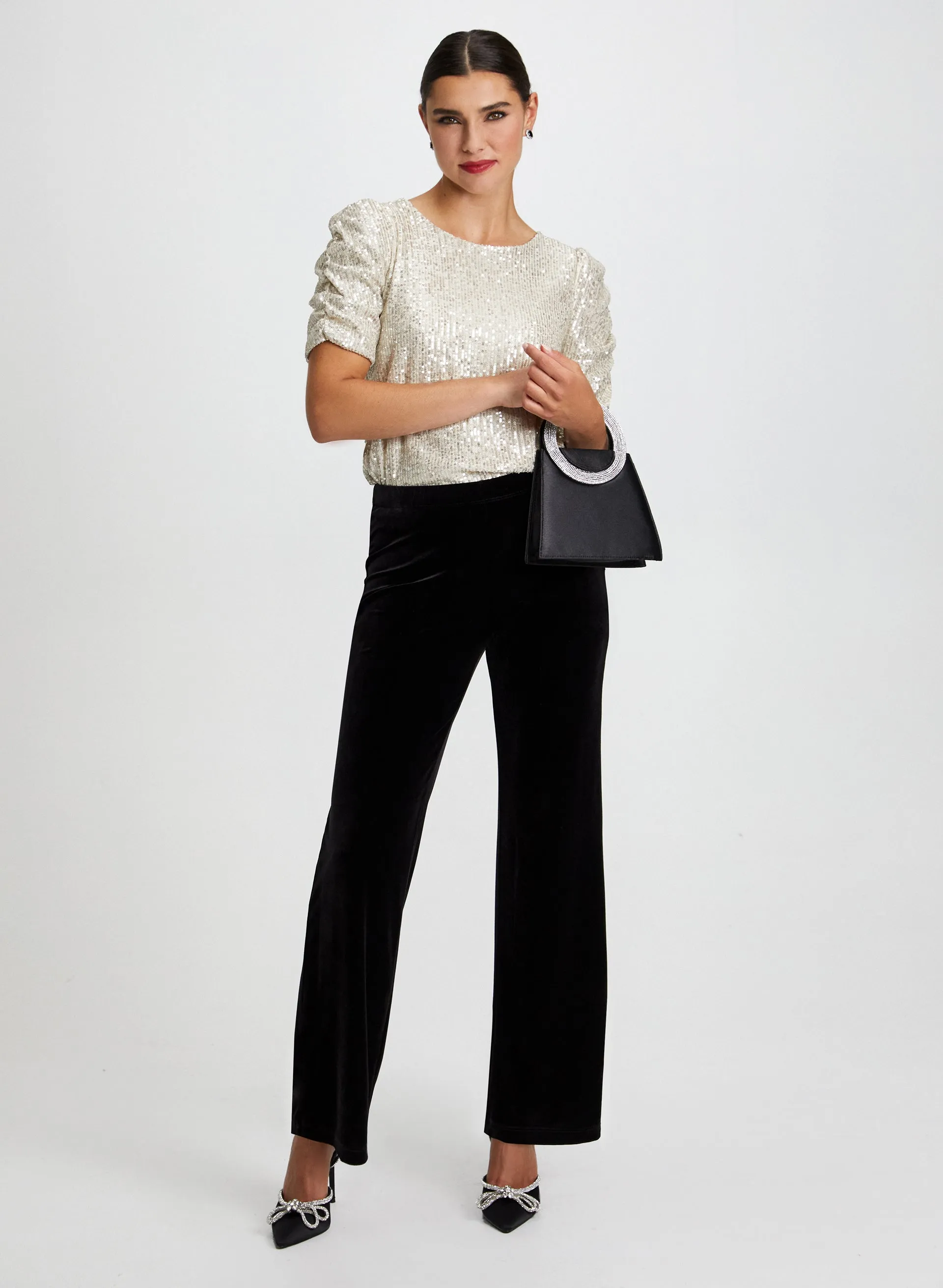 Sequin Top & Velour Pants sold by Laura