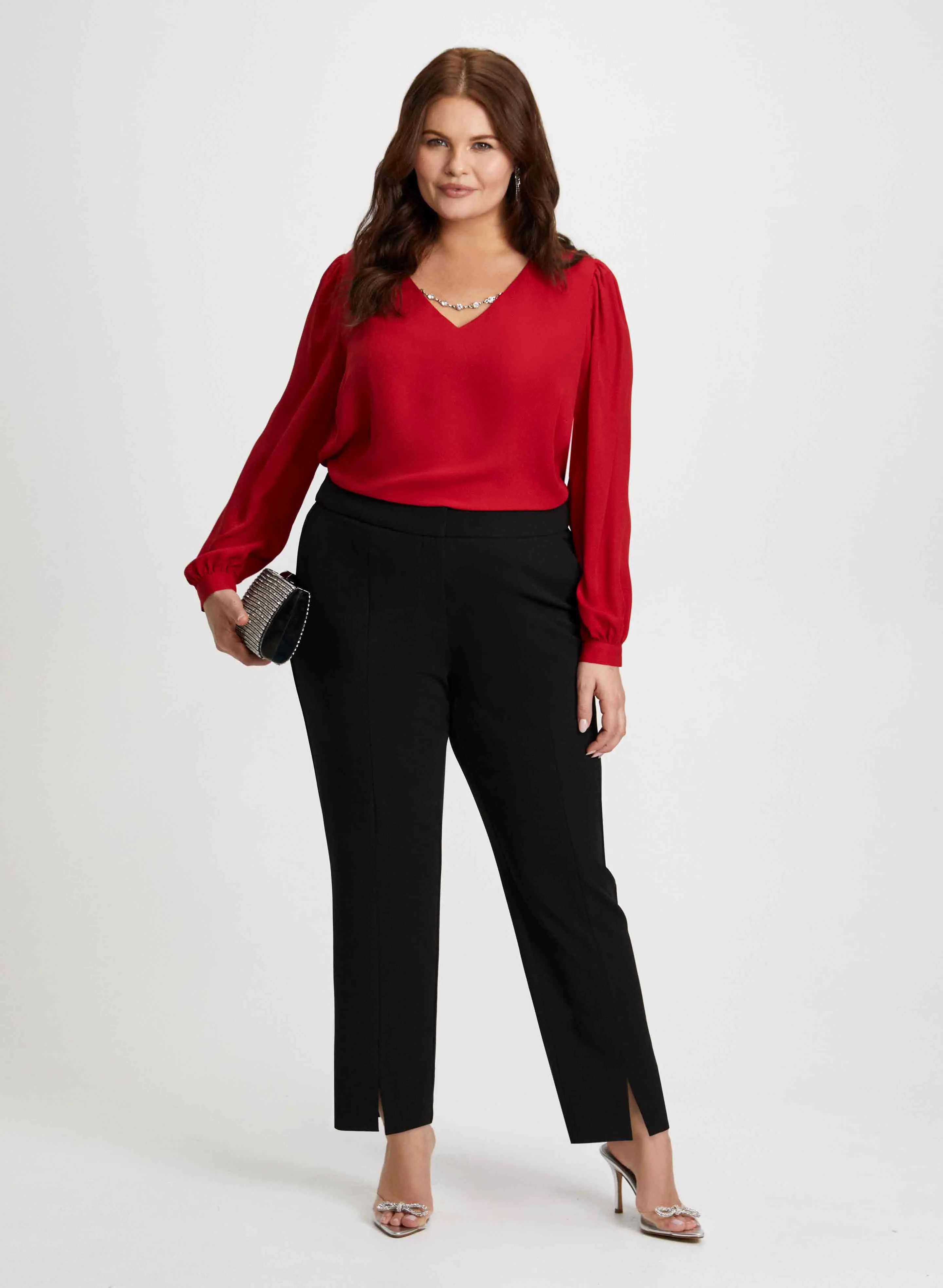 City Fit Pants & Rhinestone Chain Top sold by Laura