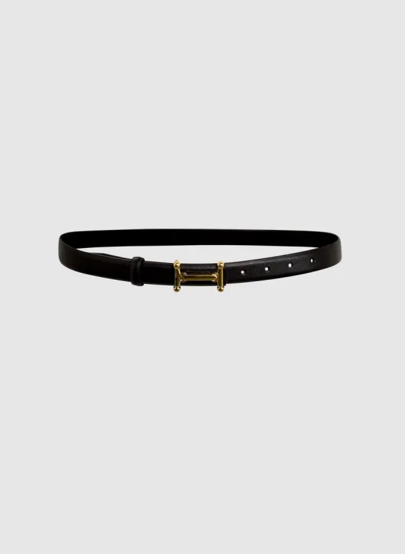 Leather Belt With T-Shaped Buckle sold by Laura