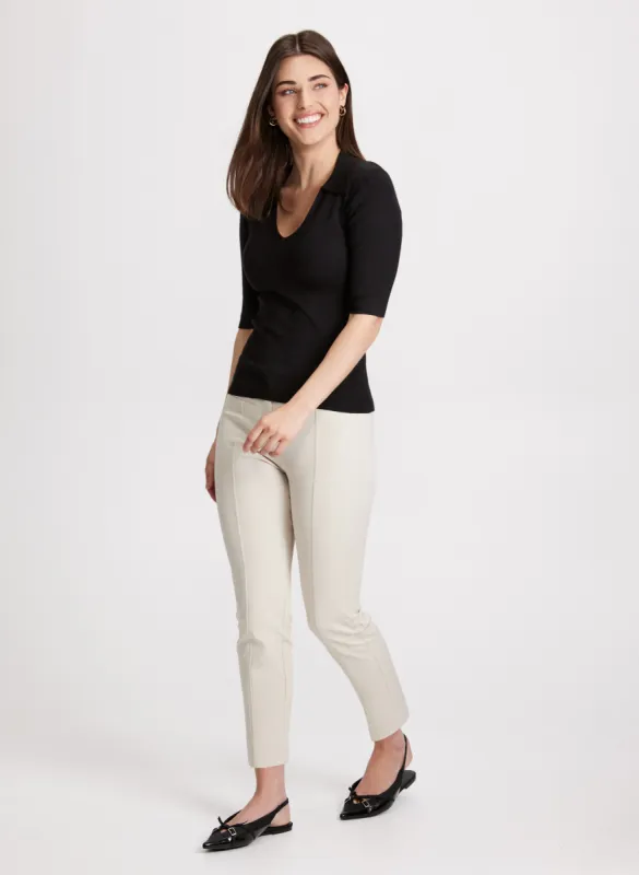 V-Neck Polo Sweater & Slim Leg Pants sold by Laura