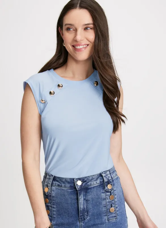 Button Detail Top sold by Laura