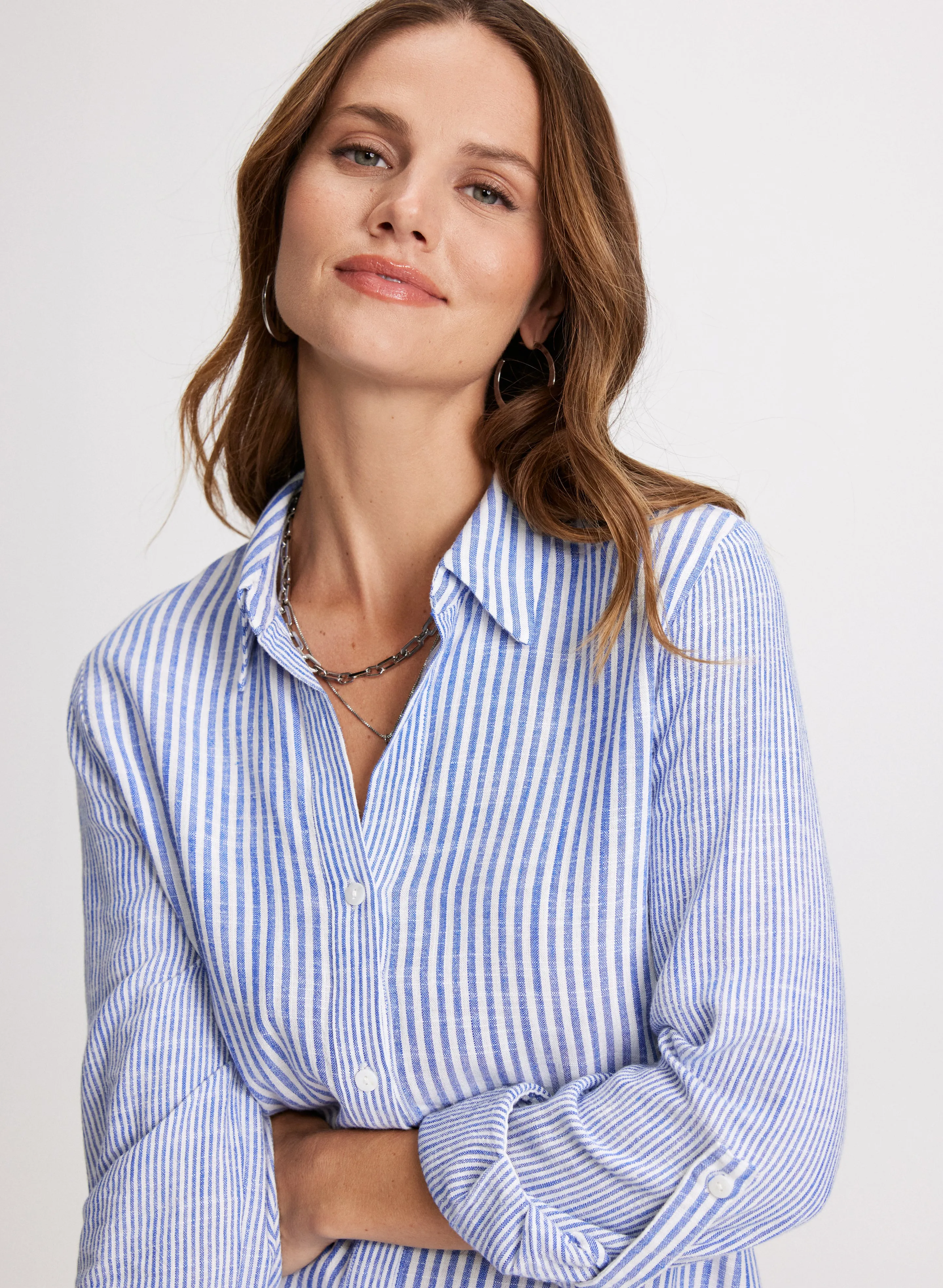 Striped Linen-Blend Blouse sold by Laura product image thumbnail 2