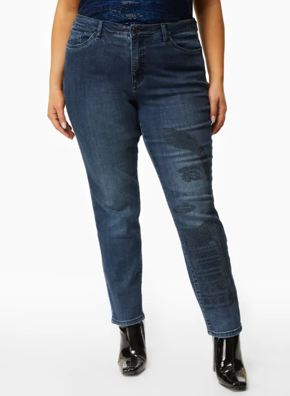 Bead Detail Slim Leg Jeans sold by Laura