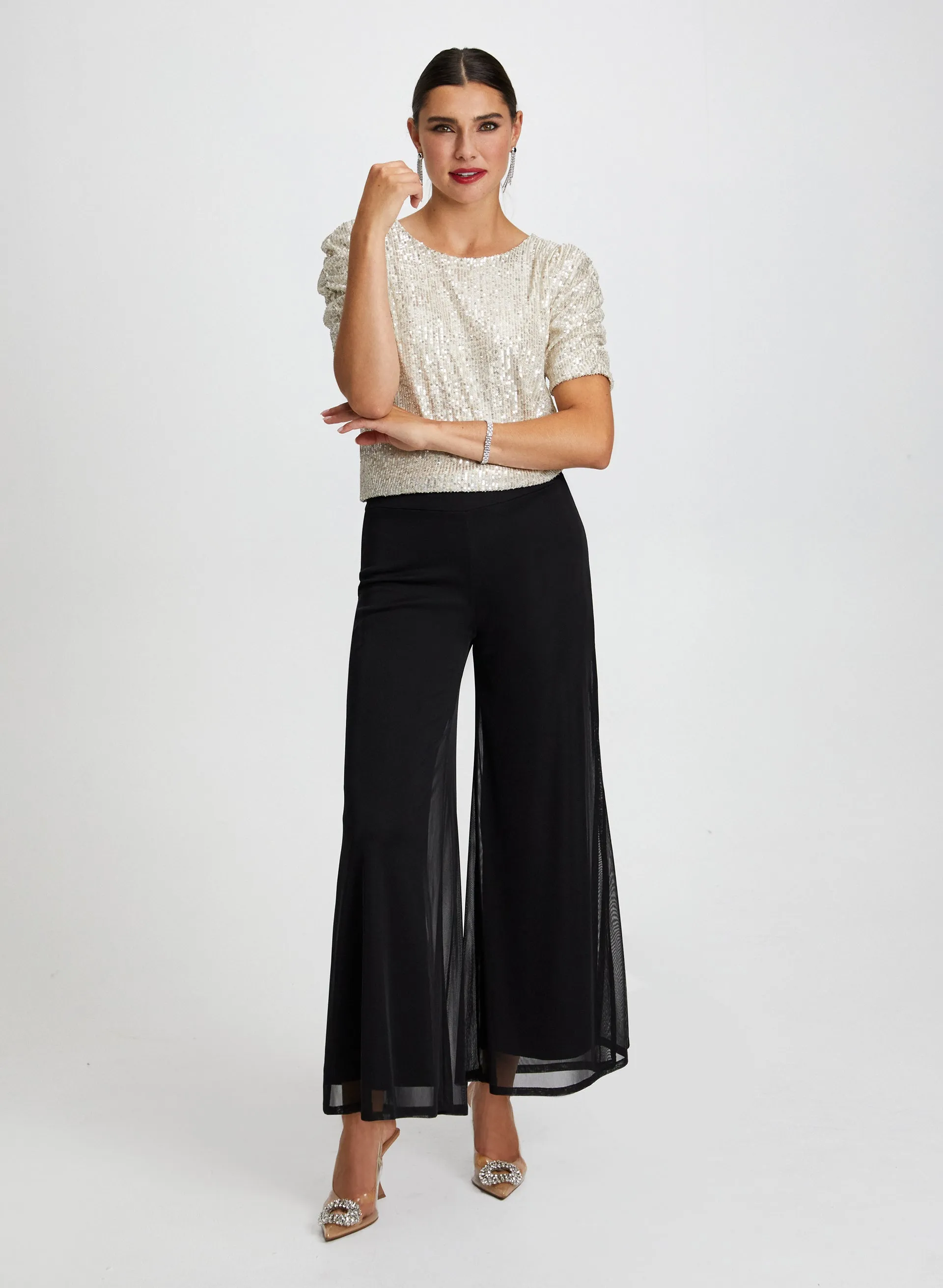Chiffon Overlay Pants & Sequin Top sold by Laura