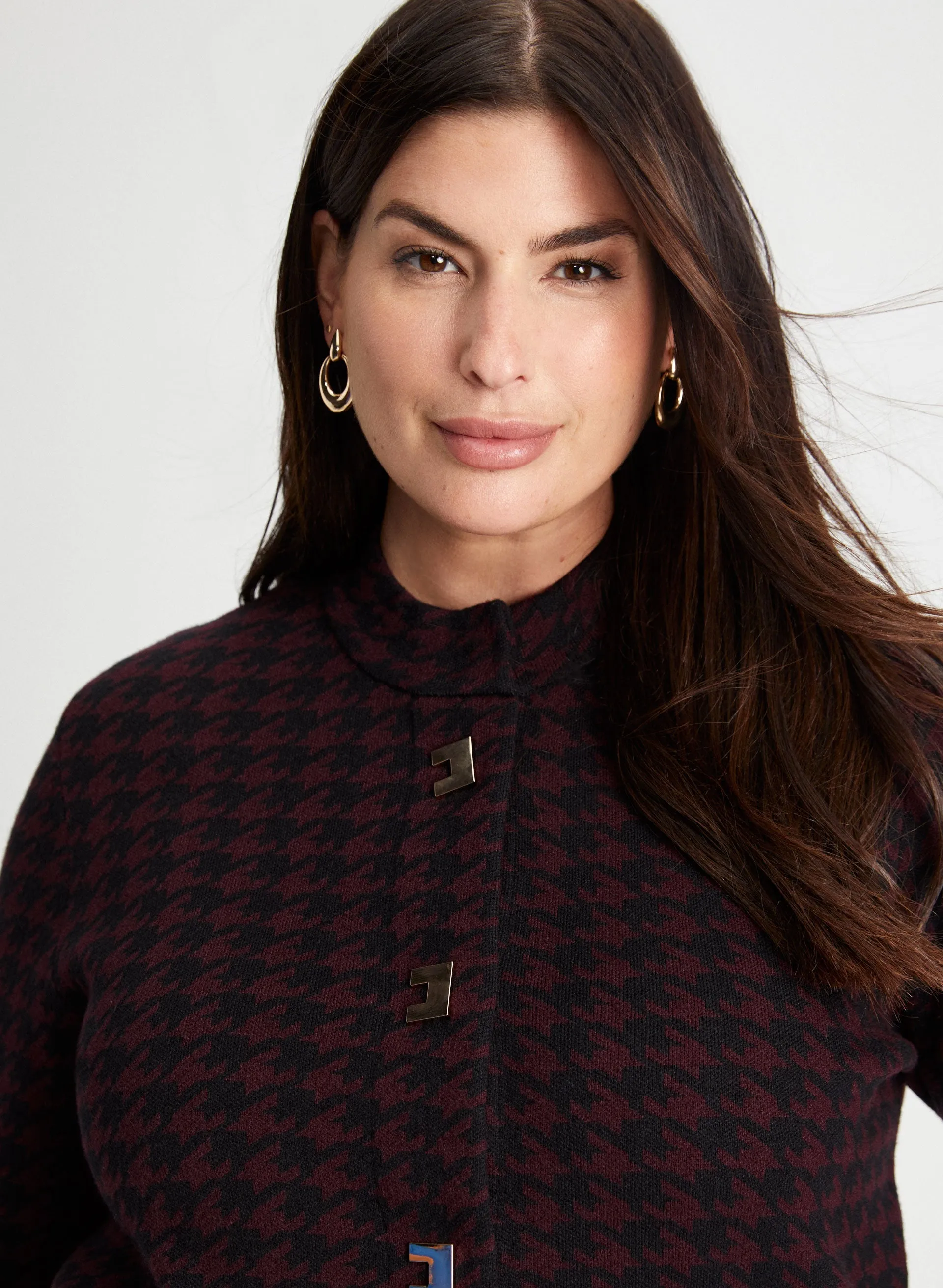 Houndstoooth Motif Cardigan sold by Laura product image thumbnail 2