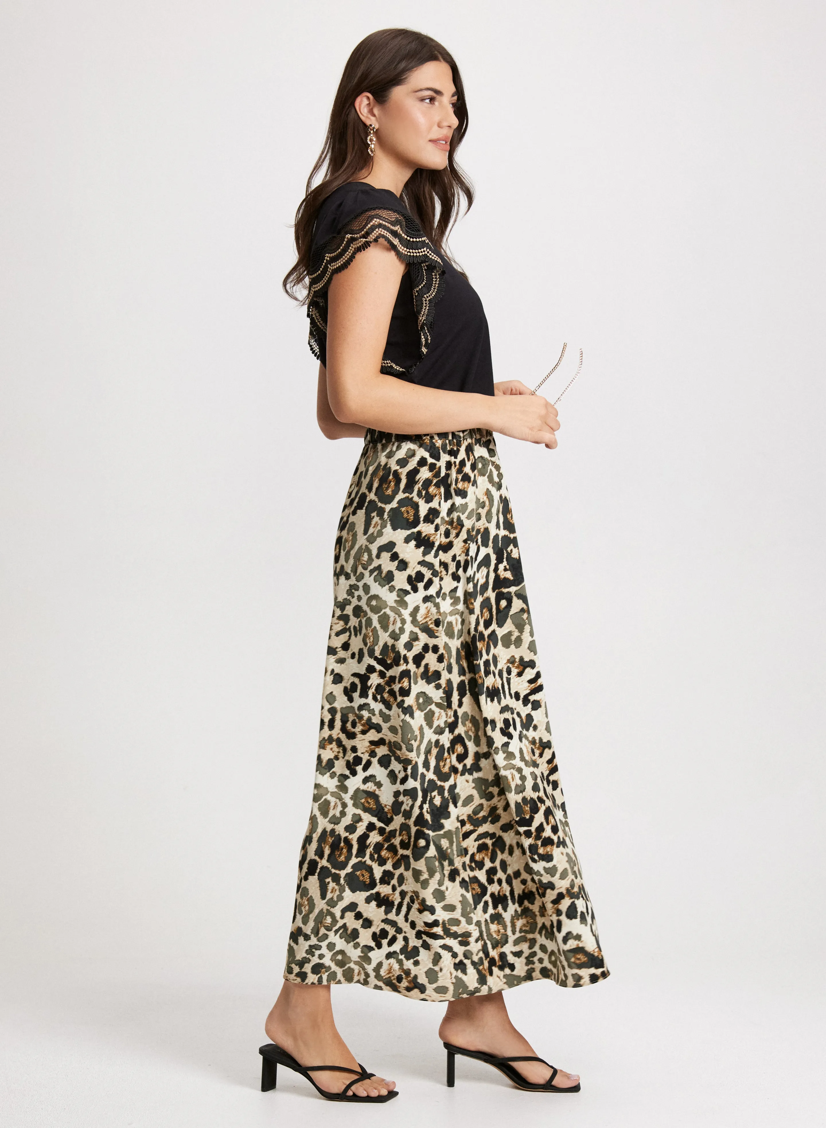 Long Leopard Print Skirt sold by Laura product image thumbnail 4