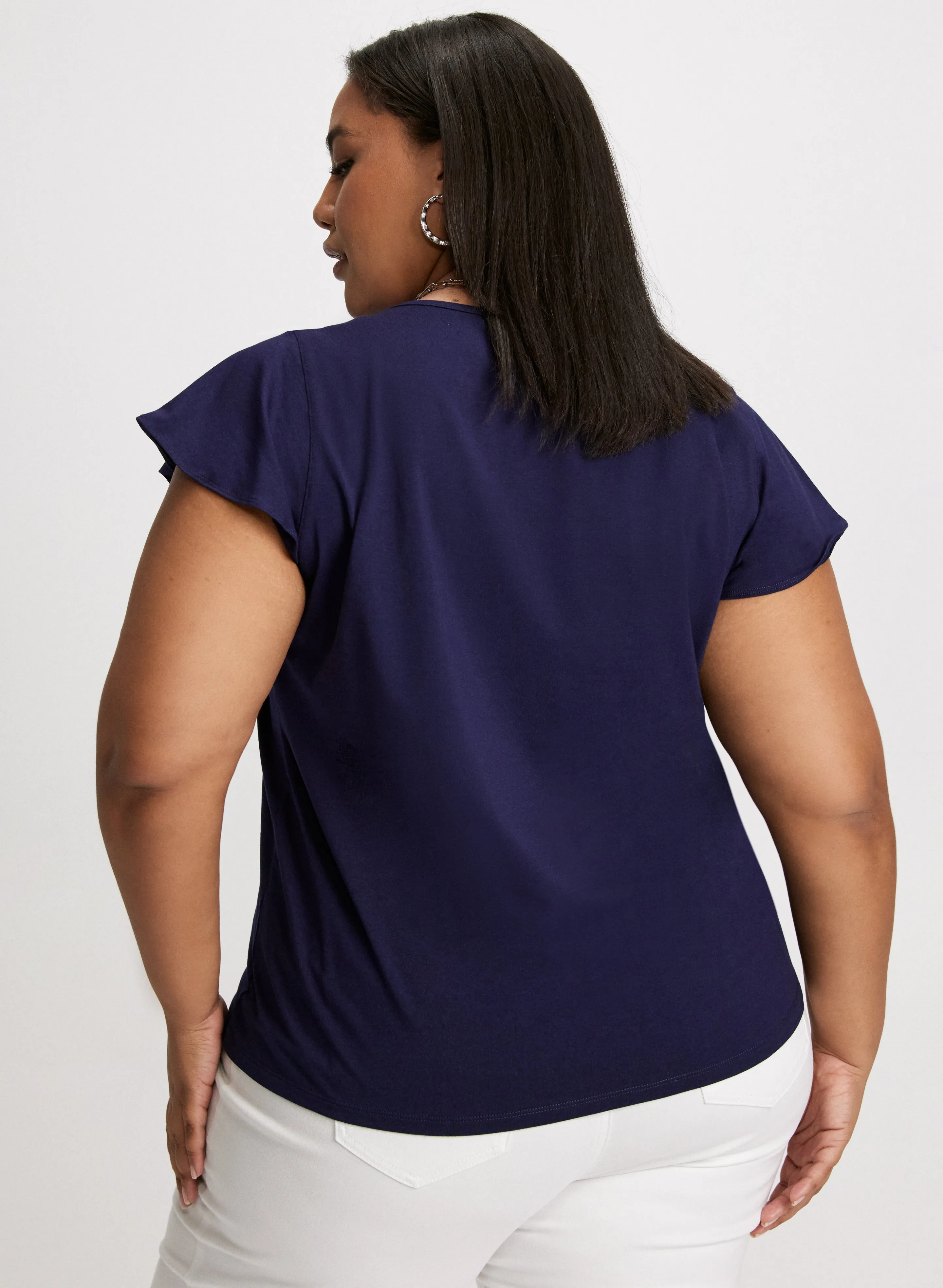 Ruched Detail Cap Sleeve T-Shirt sold by Laura product image thumbnail 4