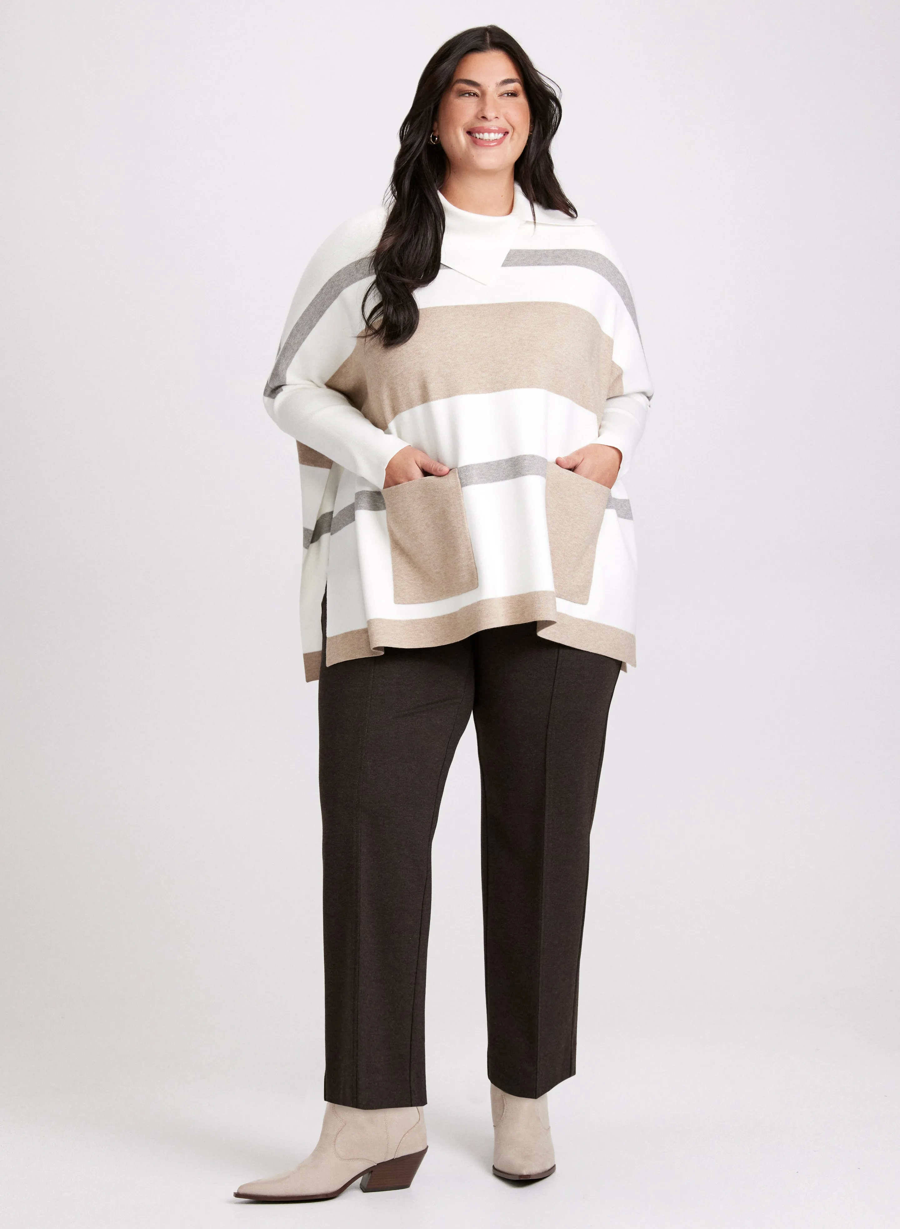 Joseph Ribkoff - Striped Poncho Sweater sold by Laura product image thumbnail 3