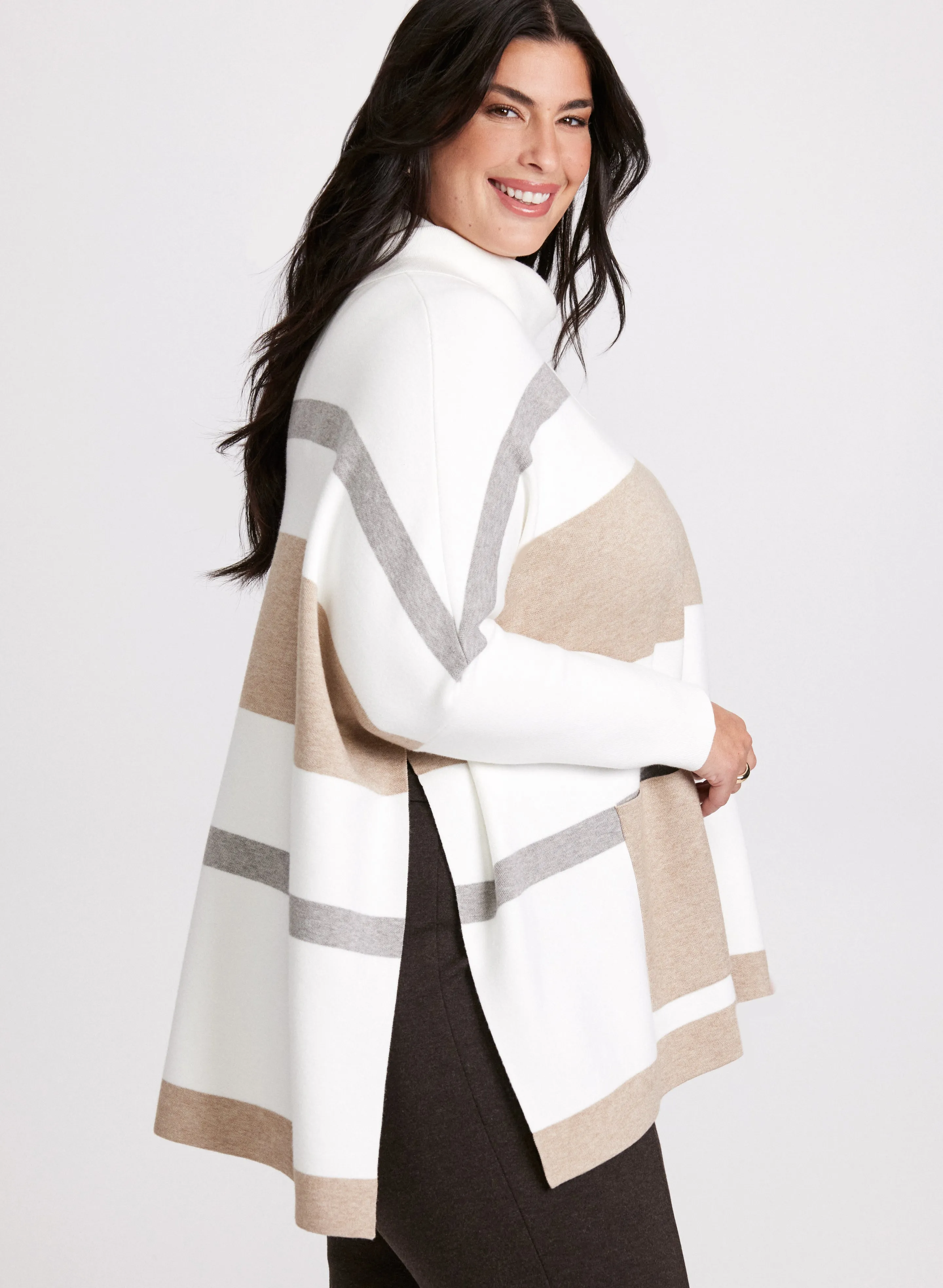 Joseph Ribkoff - Striped Poncho Sweater sold by Laura
