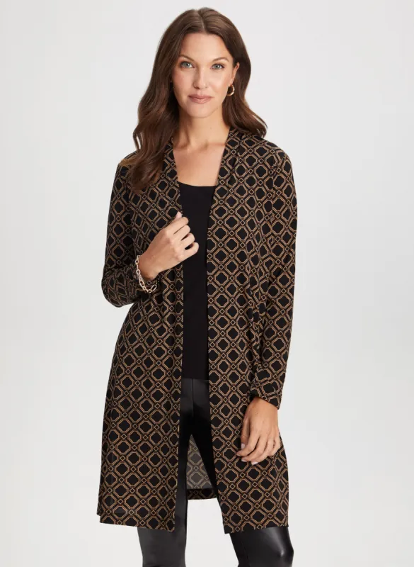 Geometric Print Open Front Top sold by Laura