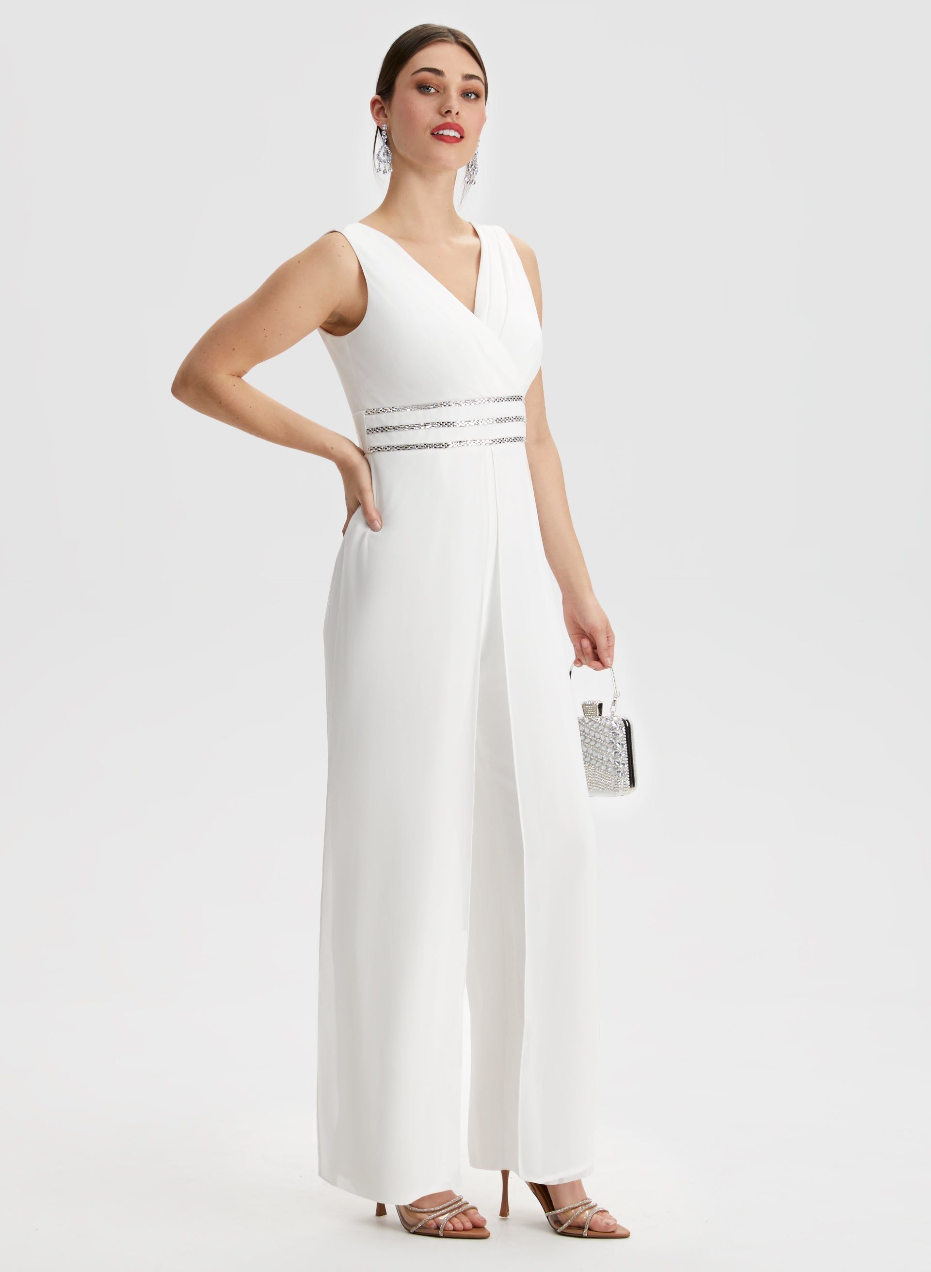 Rhinestone Stripe Detail Jumpsuit sold by Laura product image thumbnail 3