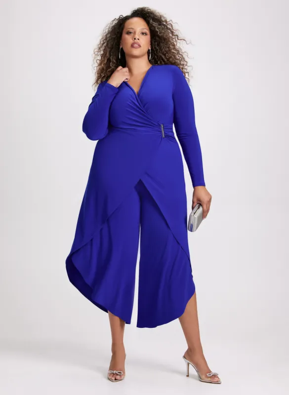 Joseph Ribkoff - Jewel Detail Faux-Wrap Jumpsuit sold by Laura