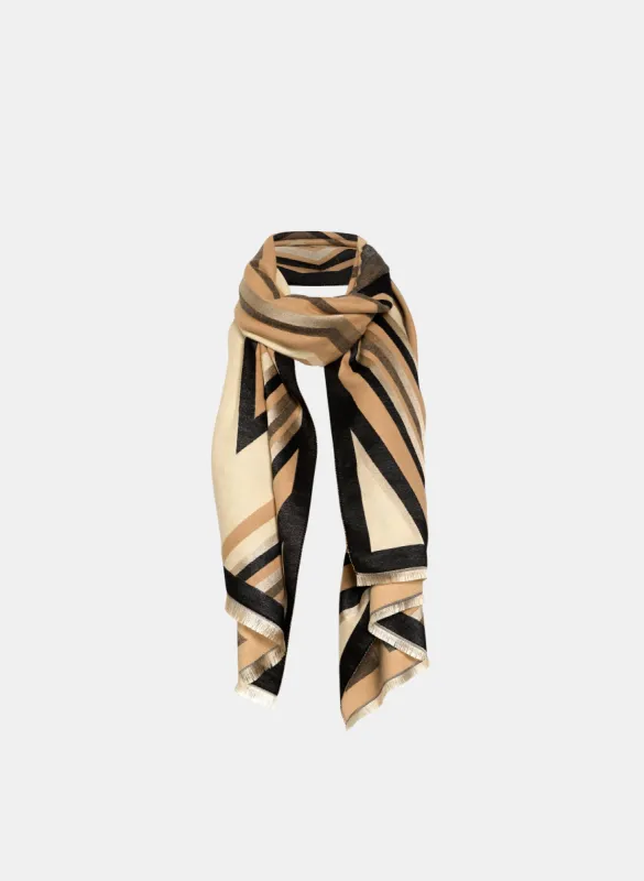 Diagonal Stripe Print Scarf sold by Laura