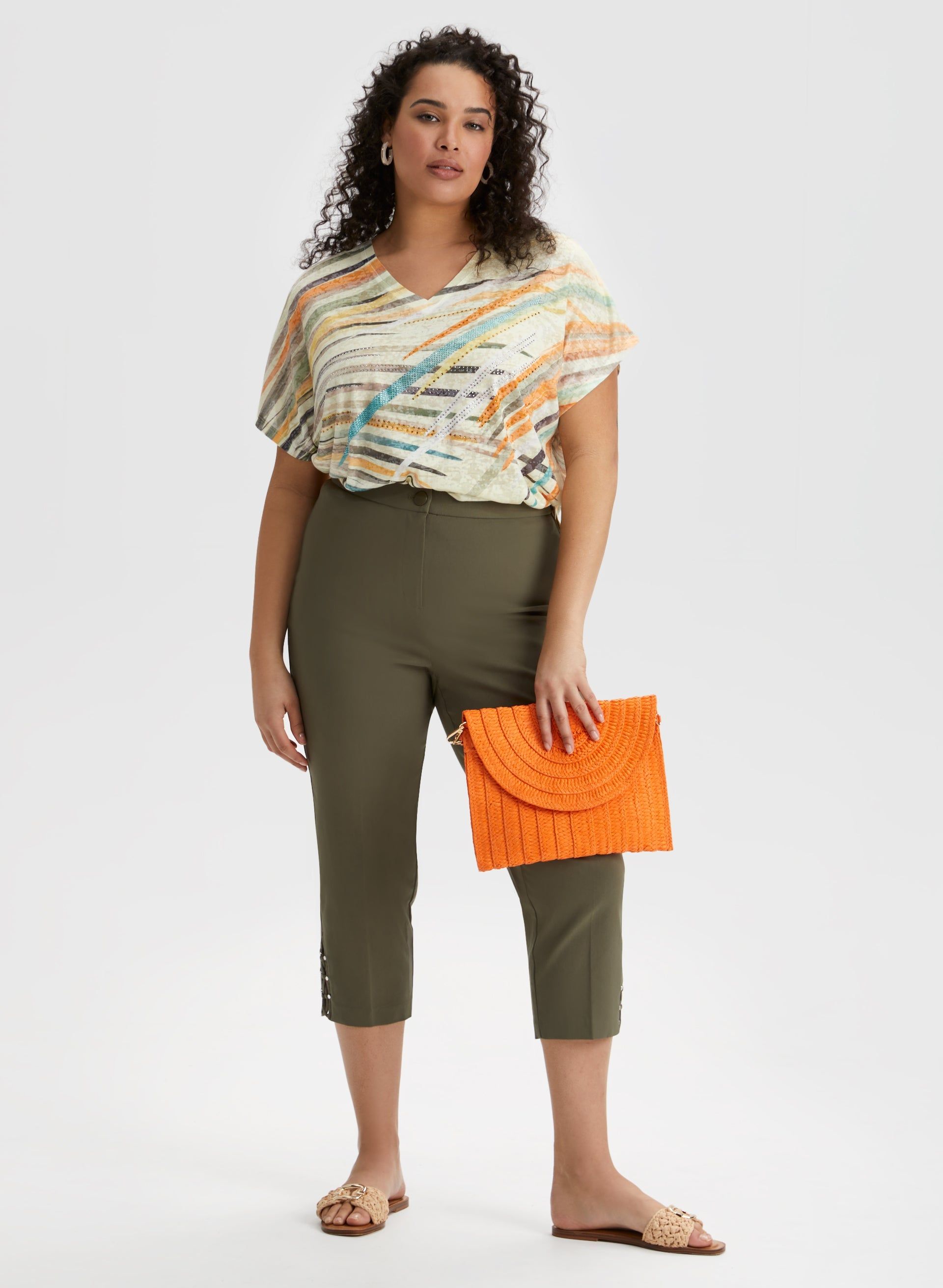 Embellished Geometric Print Burnout Tee sold by Laura product image thumbnail 4