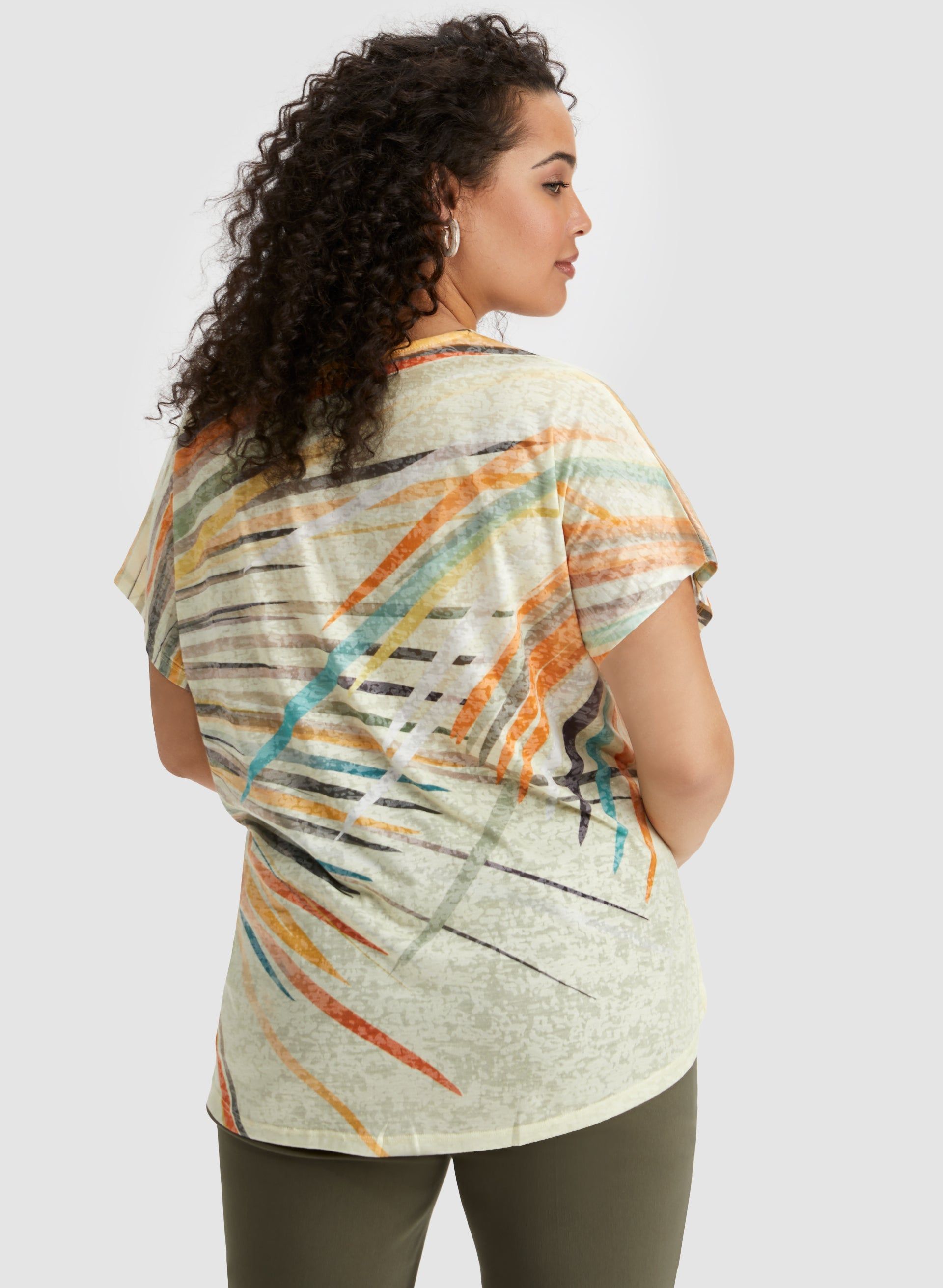 Embellished Geometric Print Burnout Tee sold by Laura product image thumbnail 2