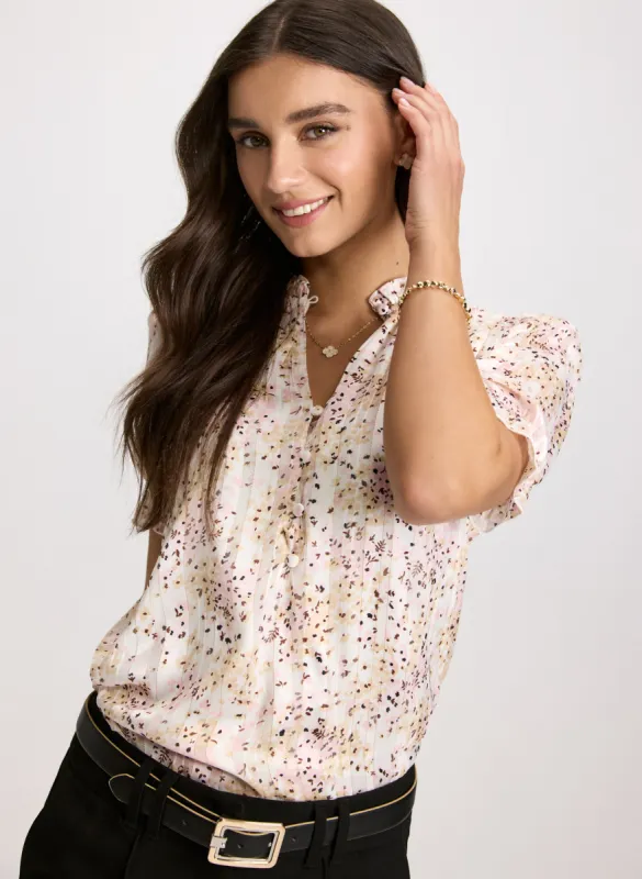 Satin Floral Print Blouse sold by Laura