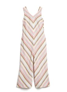 Charlie B - Striped Linen & Cotton Jumpsuit sold by Laura