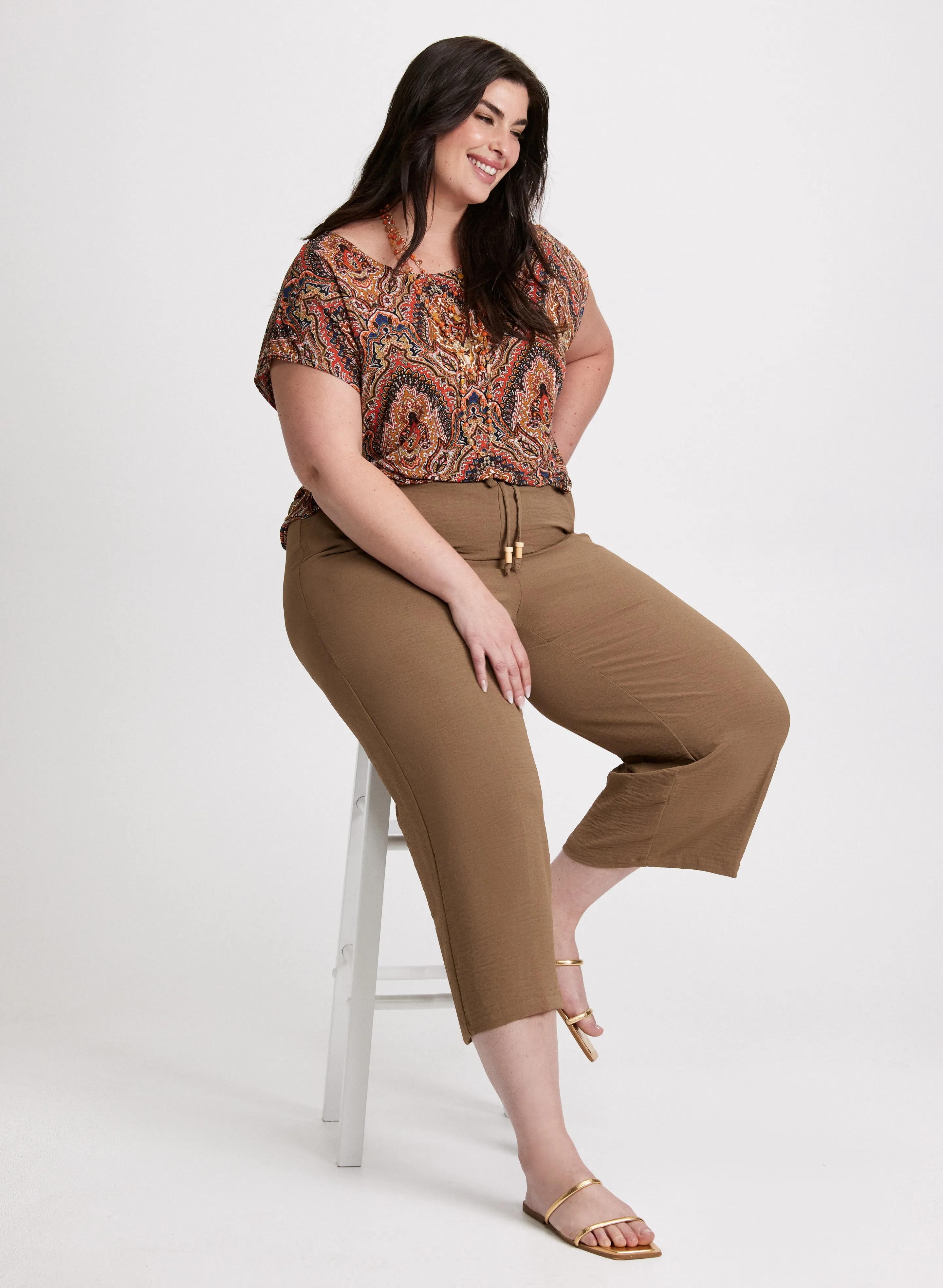 Paisley Print T-Shirt & Wide Leg Capris sold by Laura