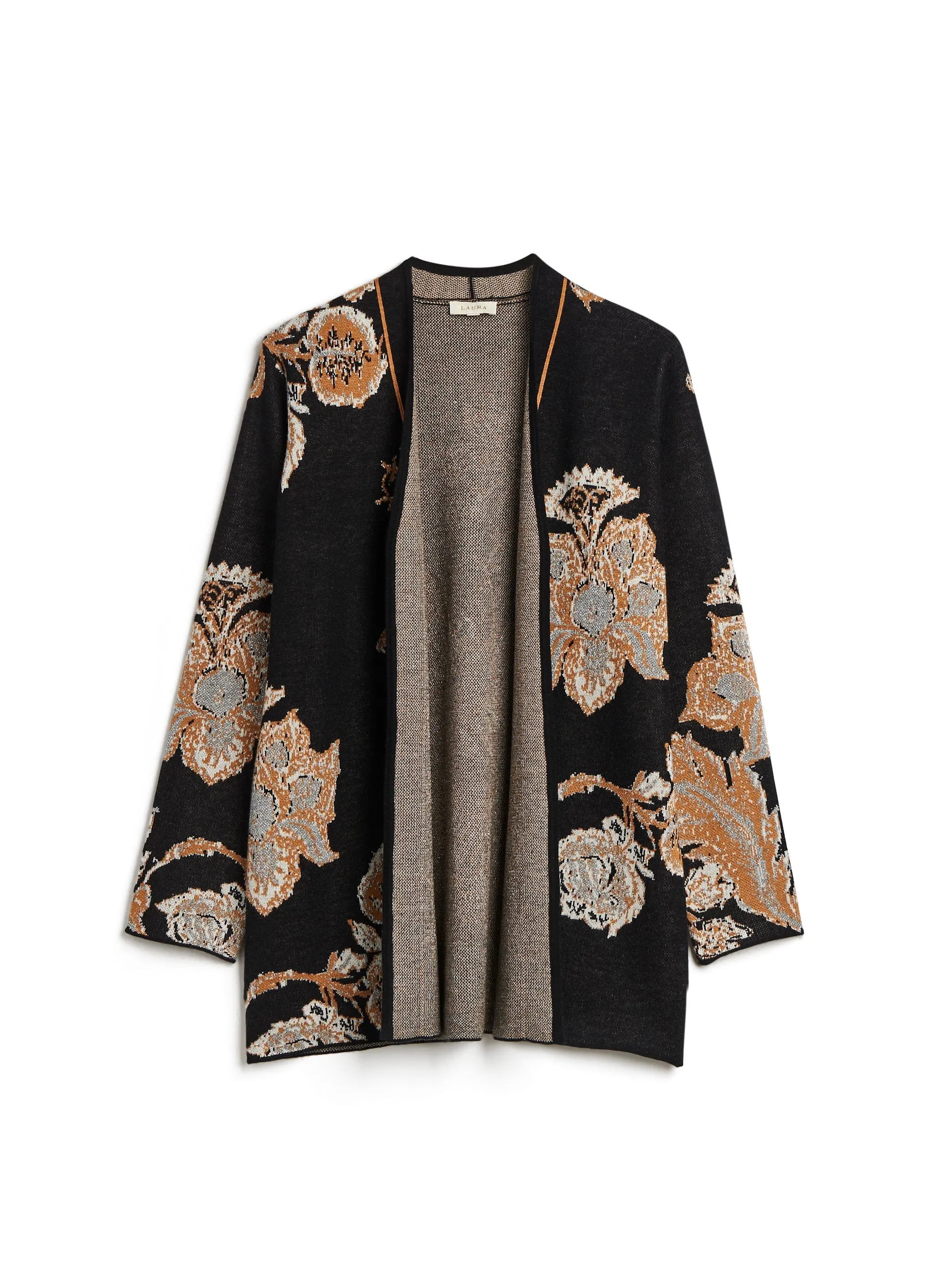 Floral Motif Jacquard Cardigan sold by Laura product image thumbnail 3