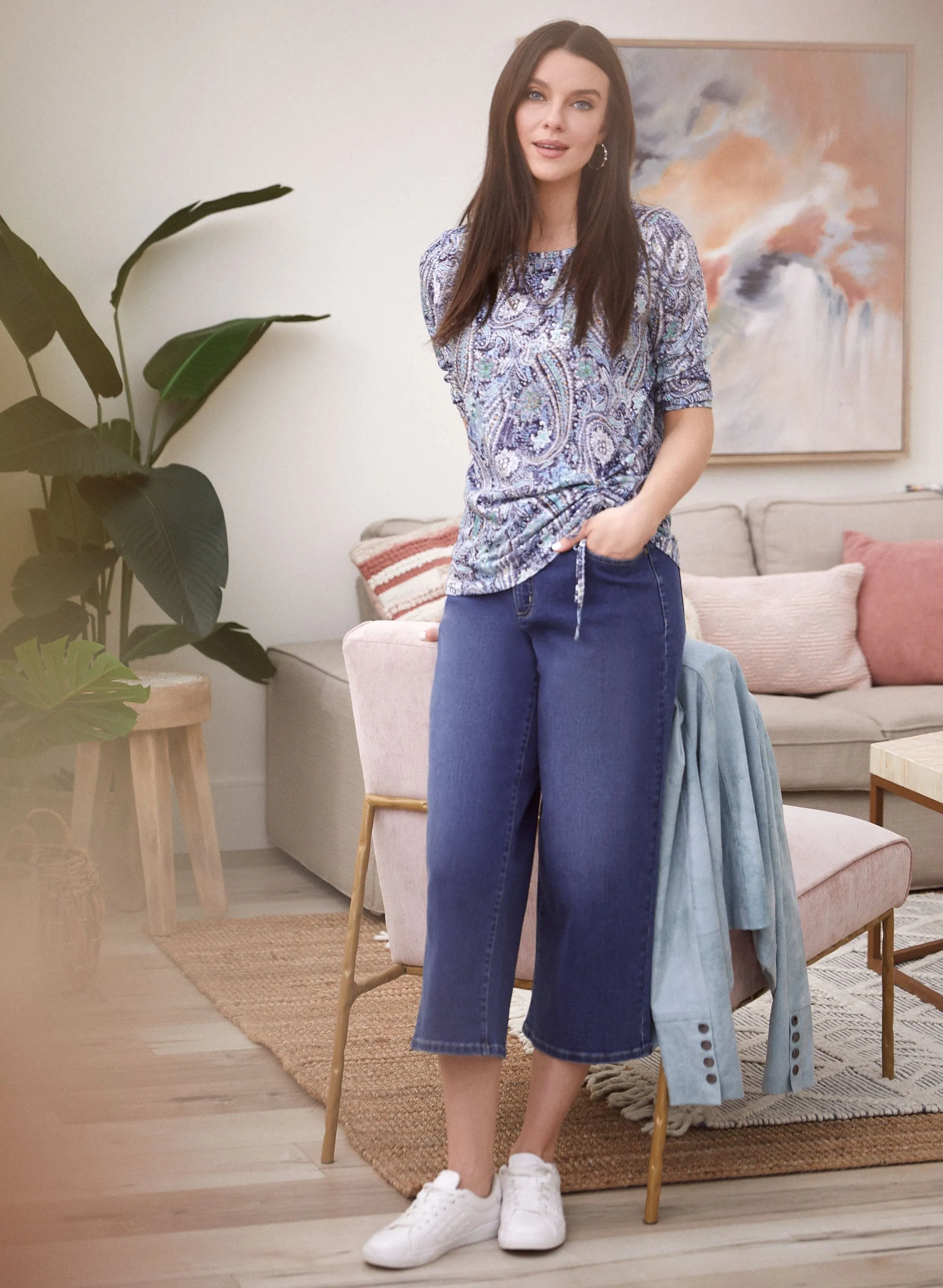 Paisley Print Drawstring Detail Tee sold by Laura product image thumbnail 3