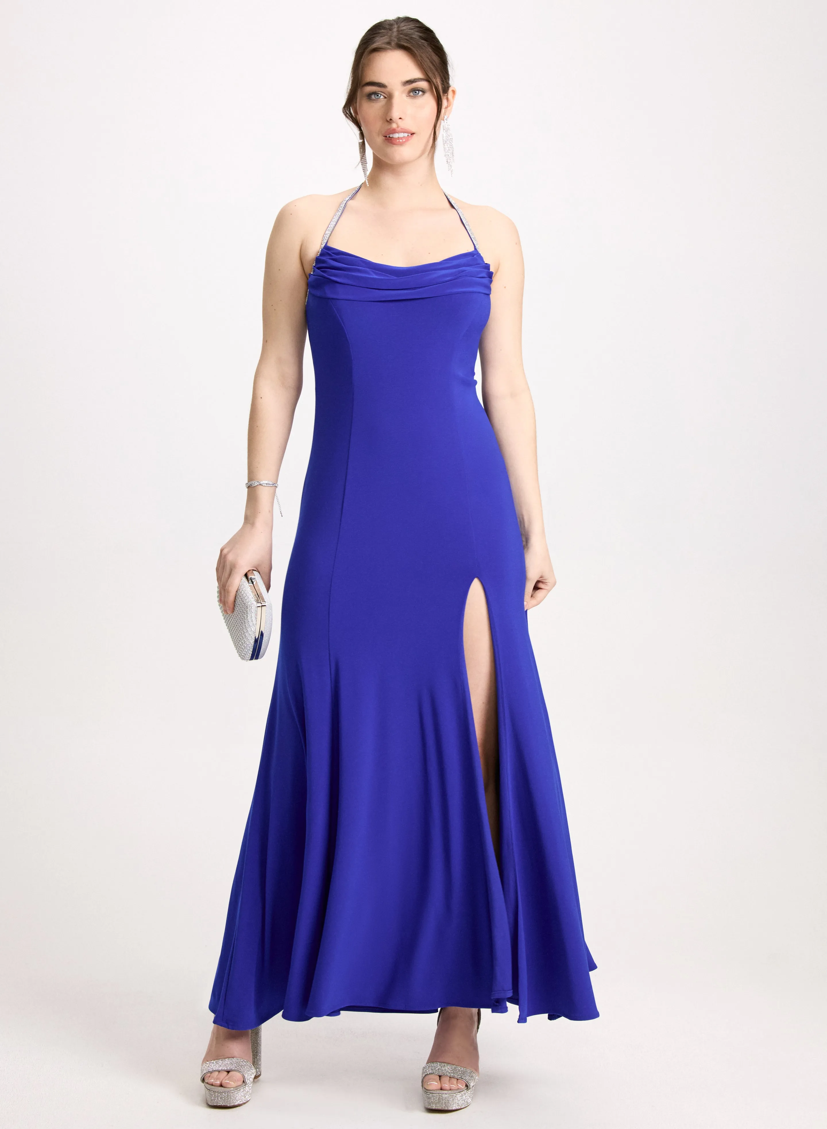 Drape Halter Neck Evening Dress sold by Laura