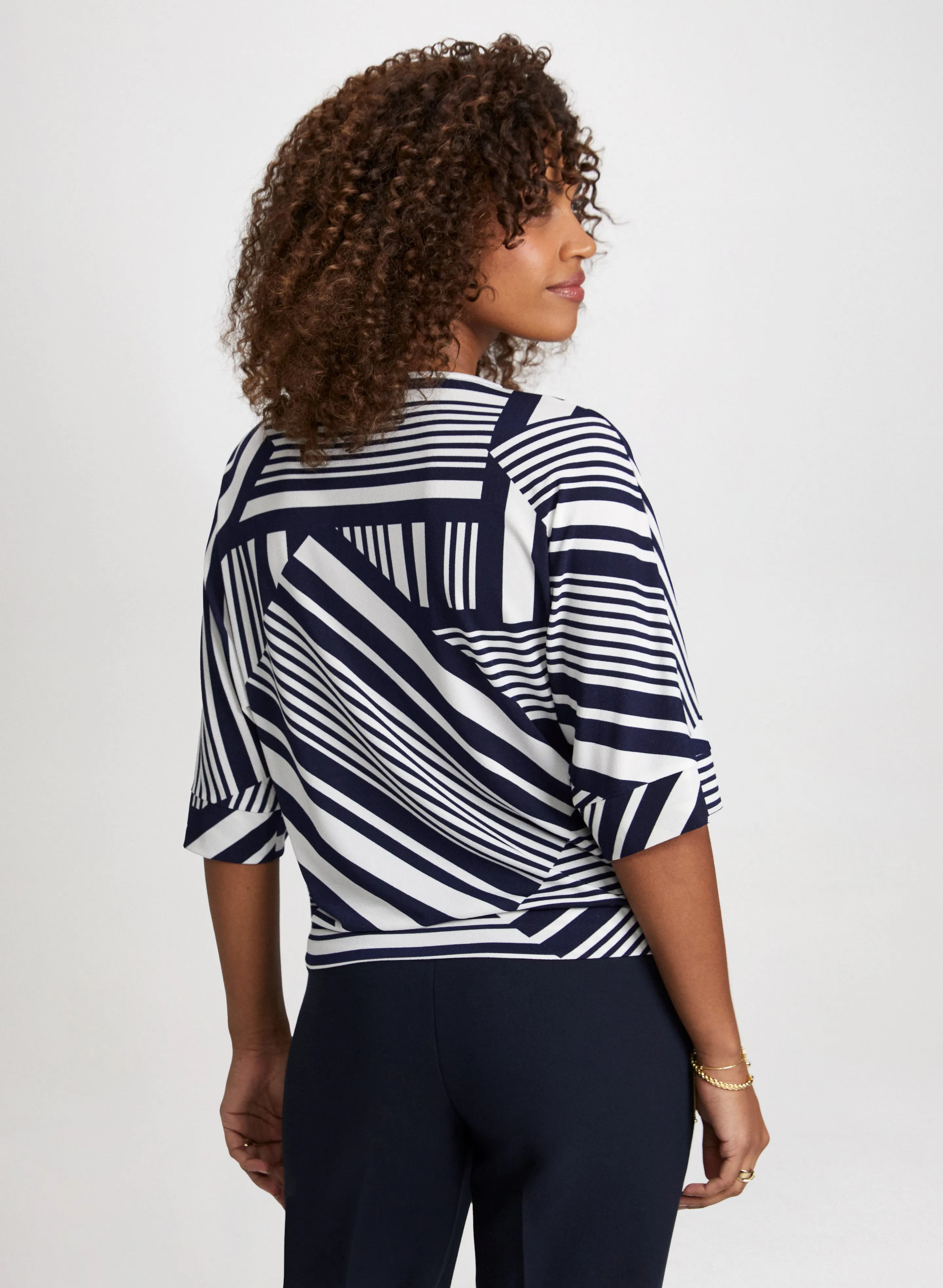 Mixed Stripe Print Top sold by Laura product image thumbnail 4