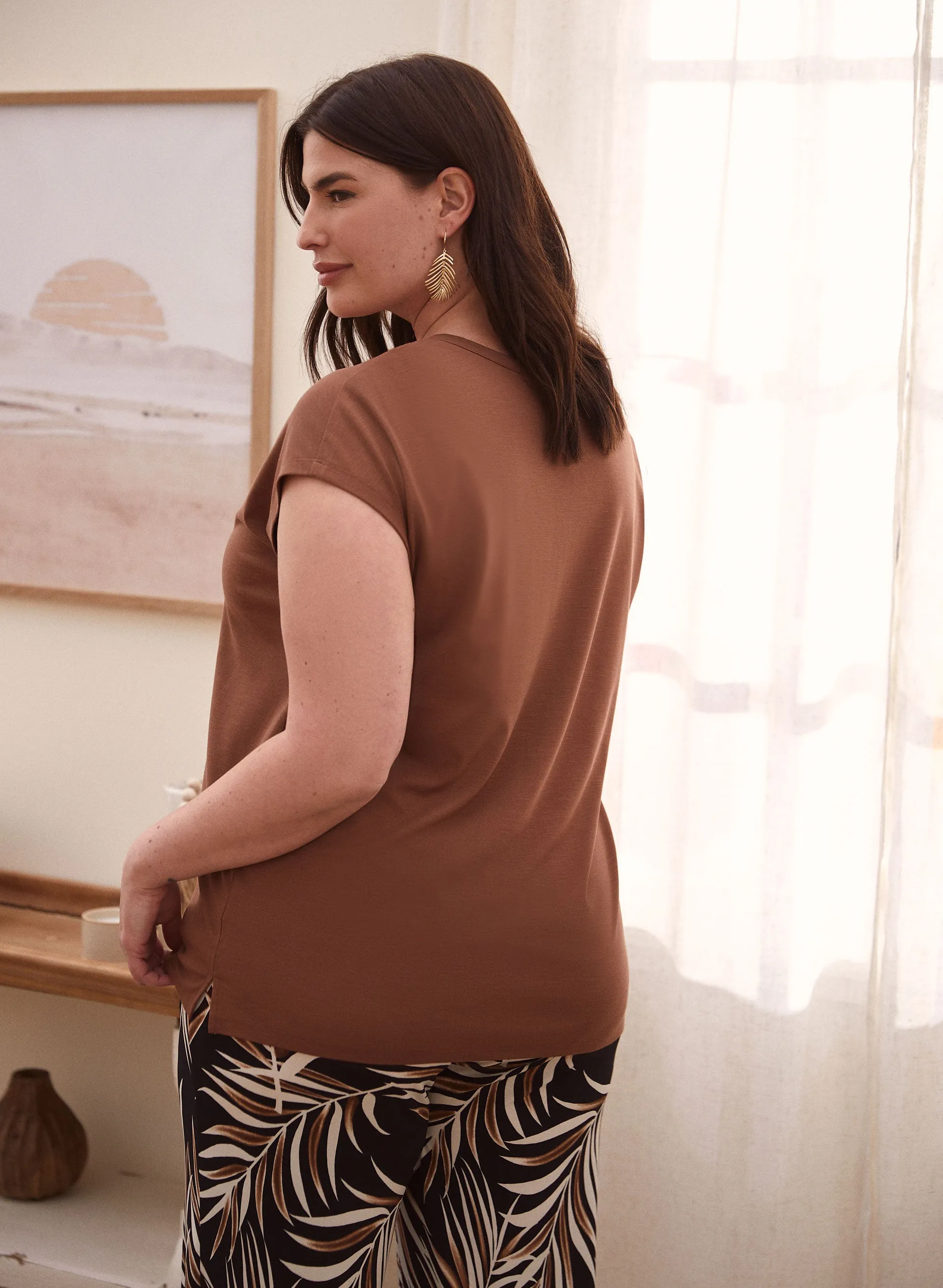 Drop Shoulder Henley Tee sold by Laura product image thumbnail 4