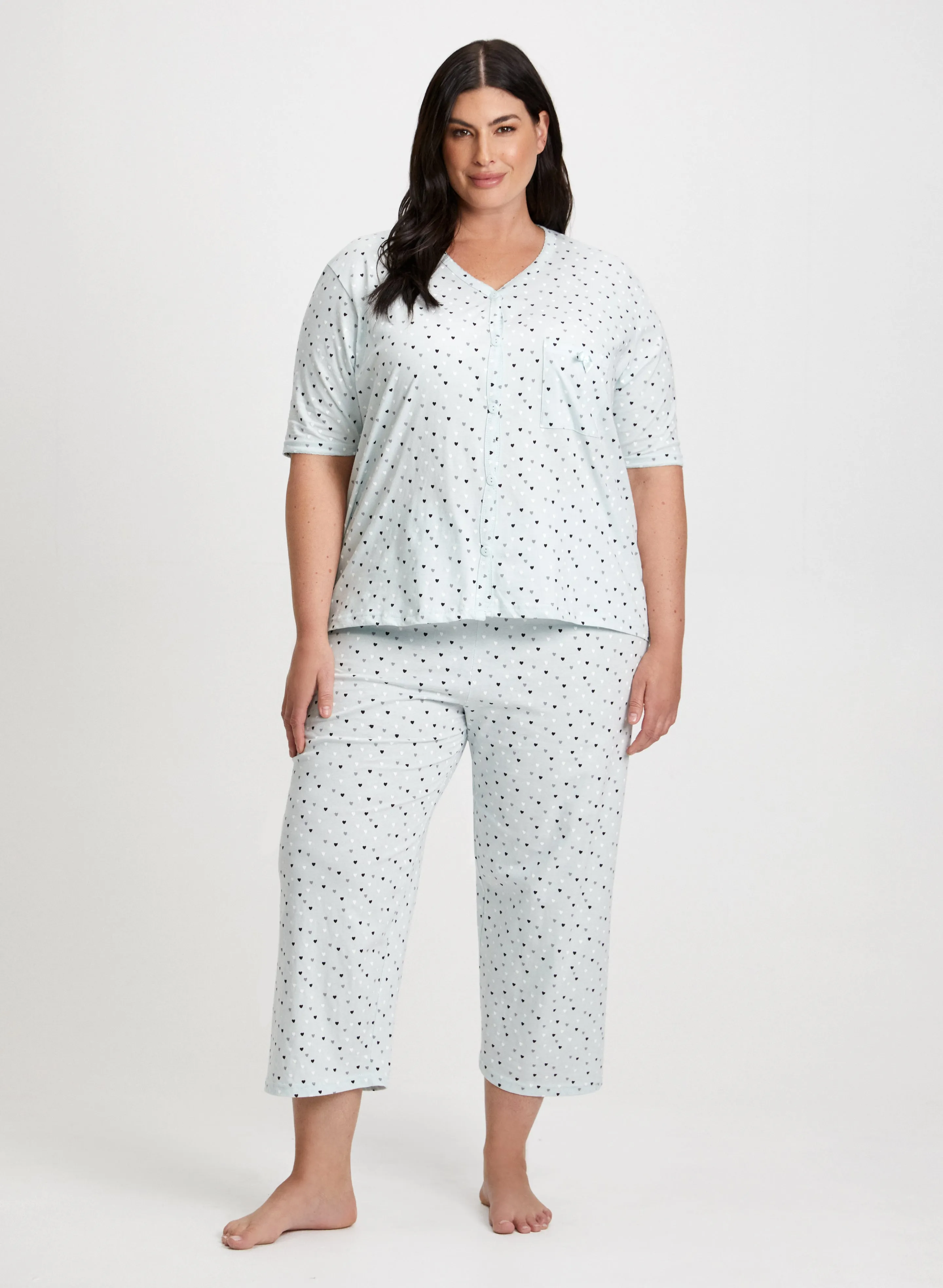 Heart Print Pyjama Set sold by Laura