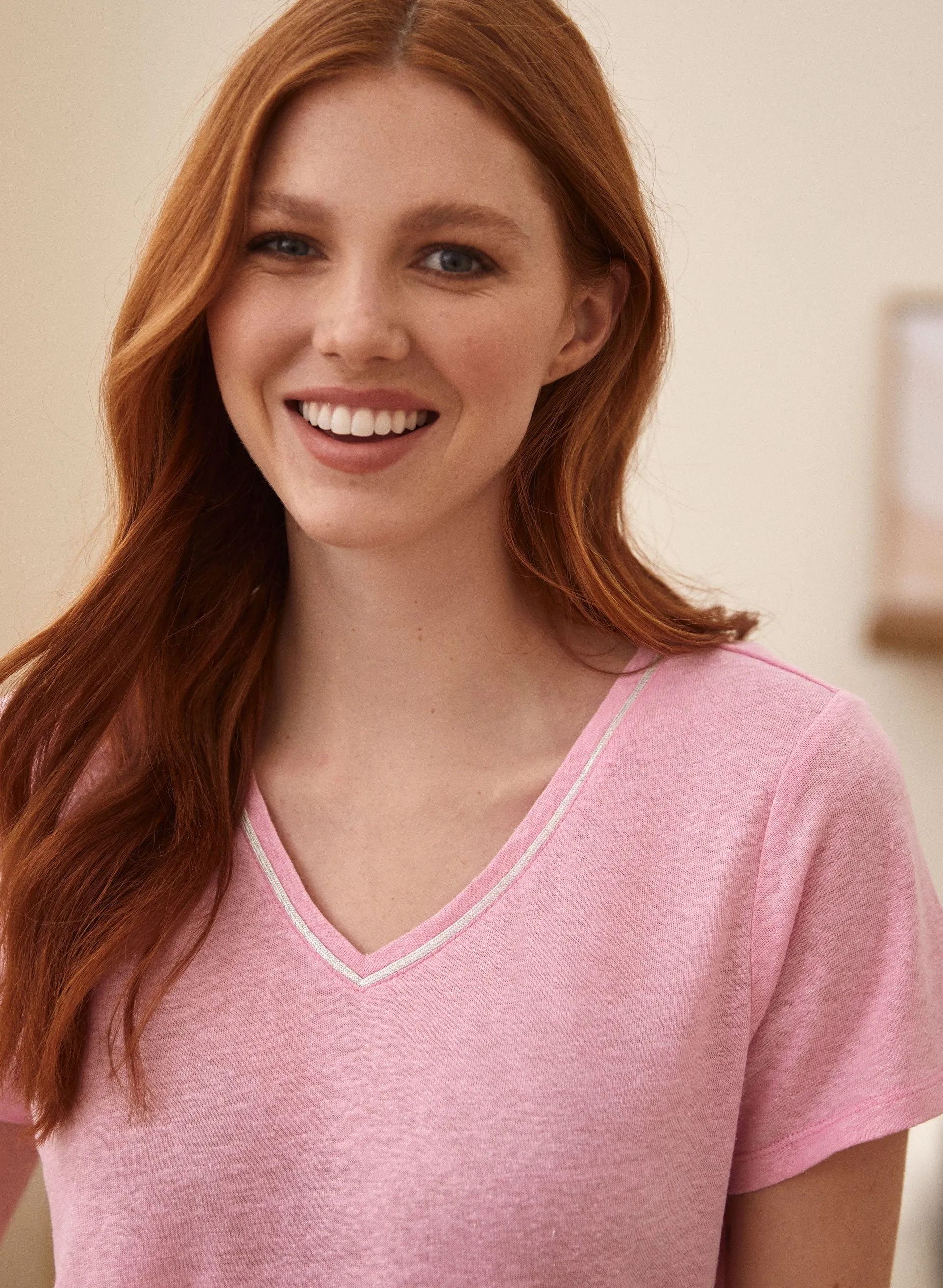 Short Sleeve Foil Detail Top sold by Laura product image thumbnail 2