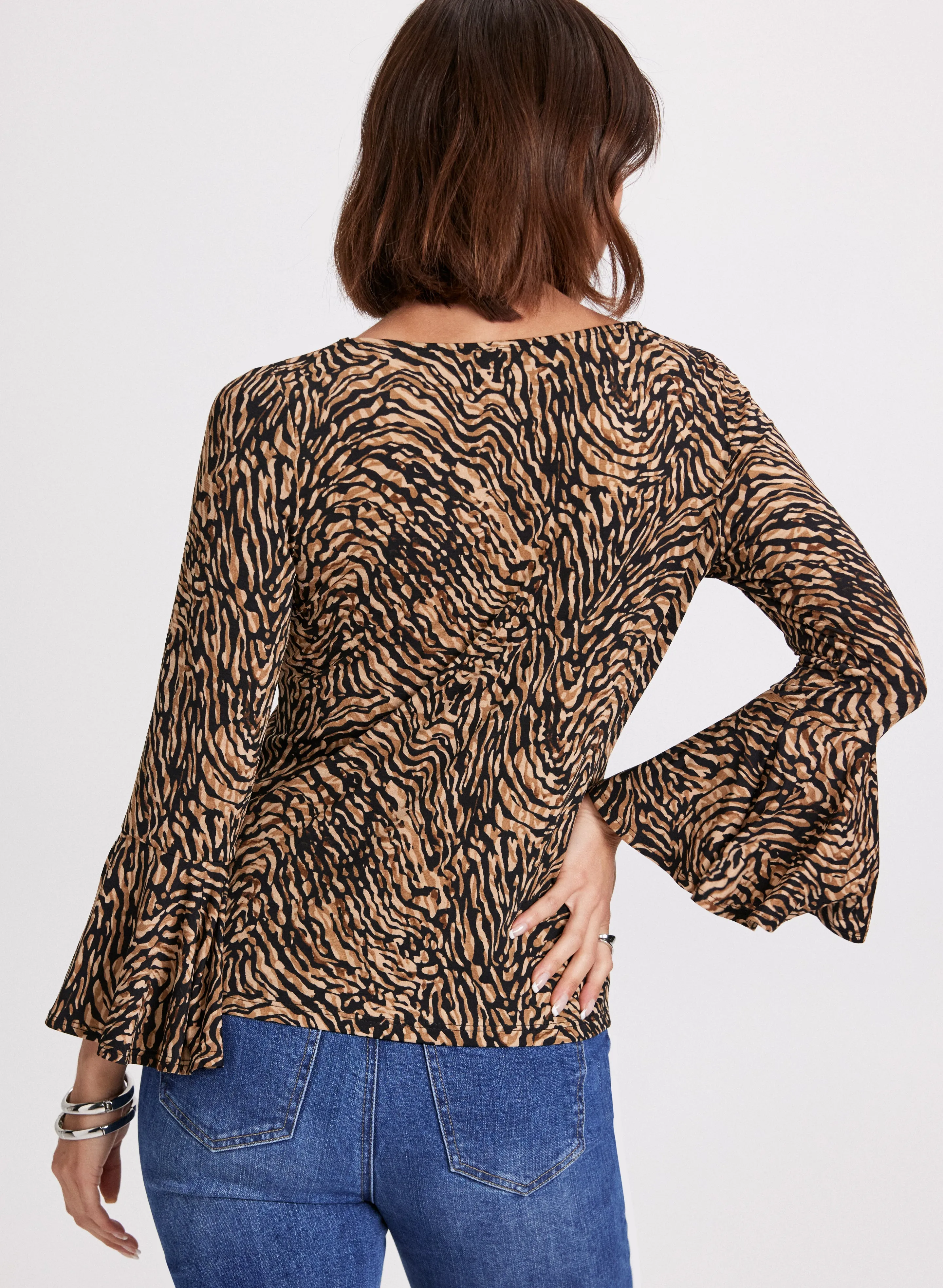 Animal Print Flared Sleeve Top sold by Laura product image thumbnail 4