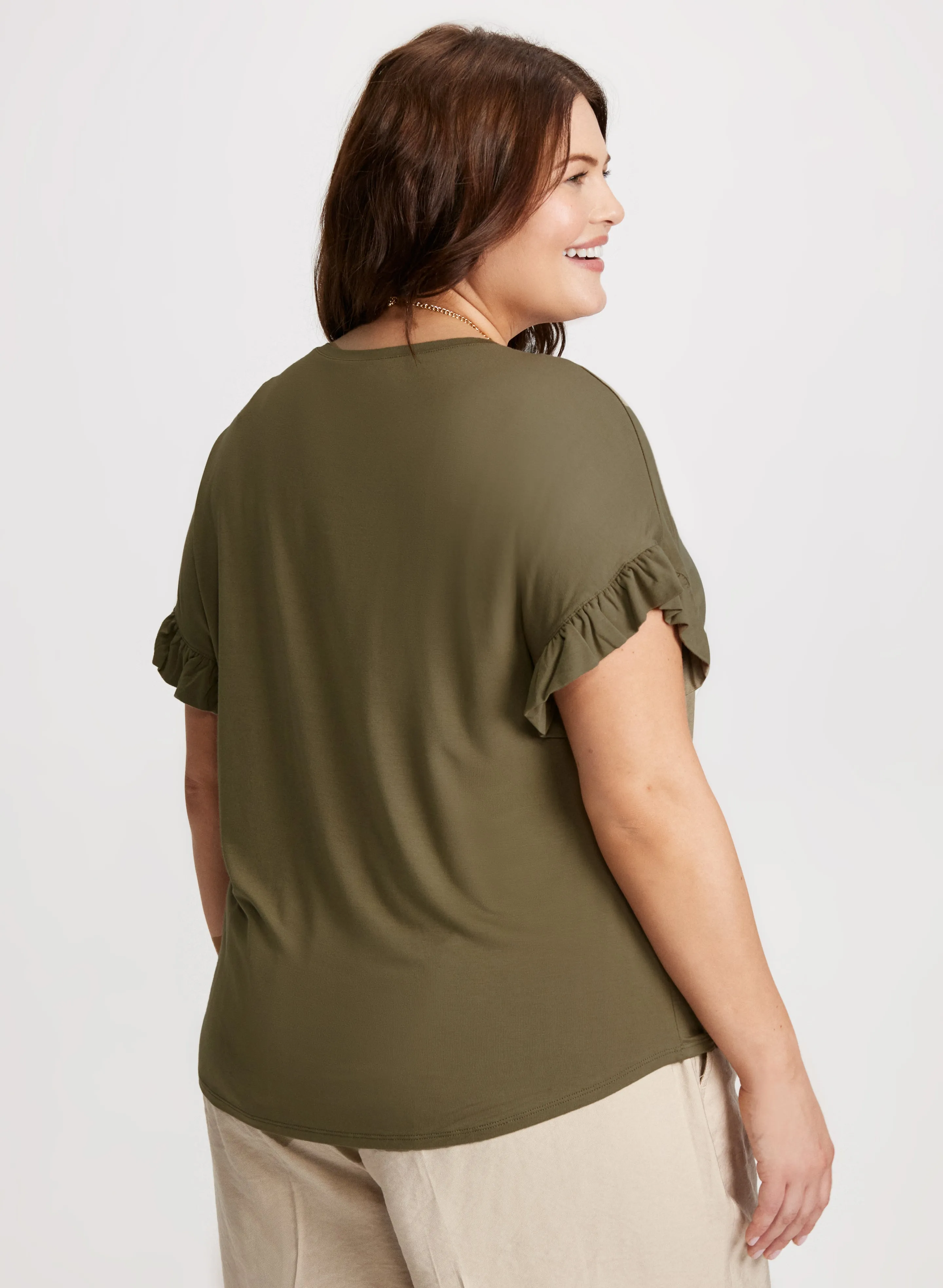 Ruffled Sleeve T-Shirt sold by Laura product image thumbnail 4