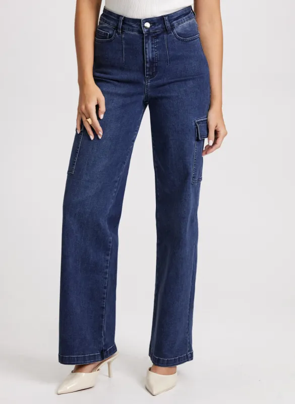 Wide Leg Cargo Jeans sold by Laura