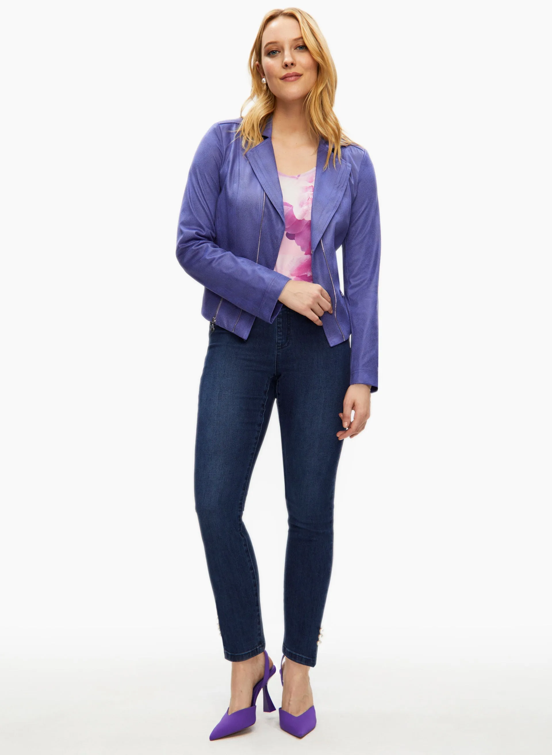 Zip Detail Faux Suede Jacket sold by Laura product image thumbnail 3