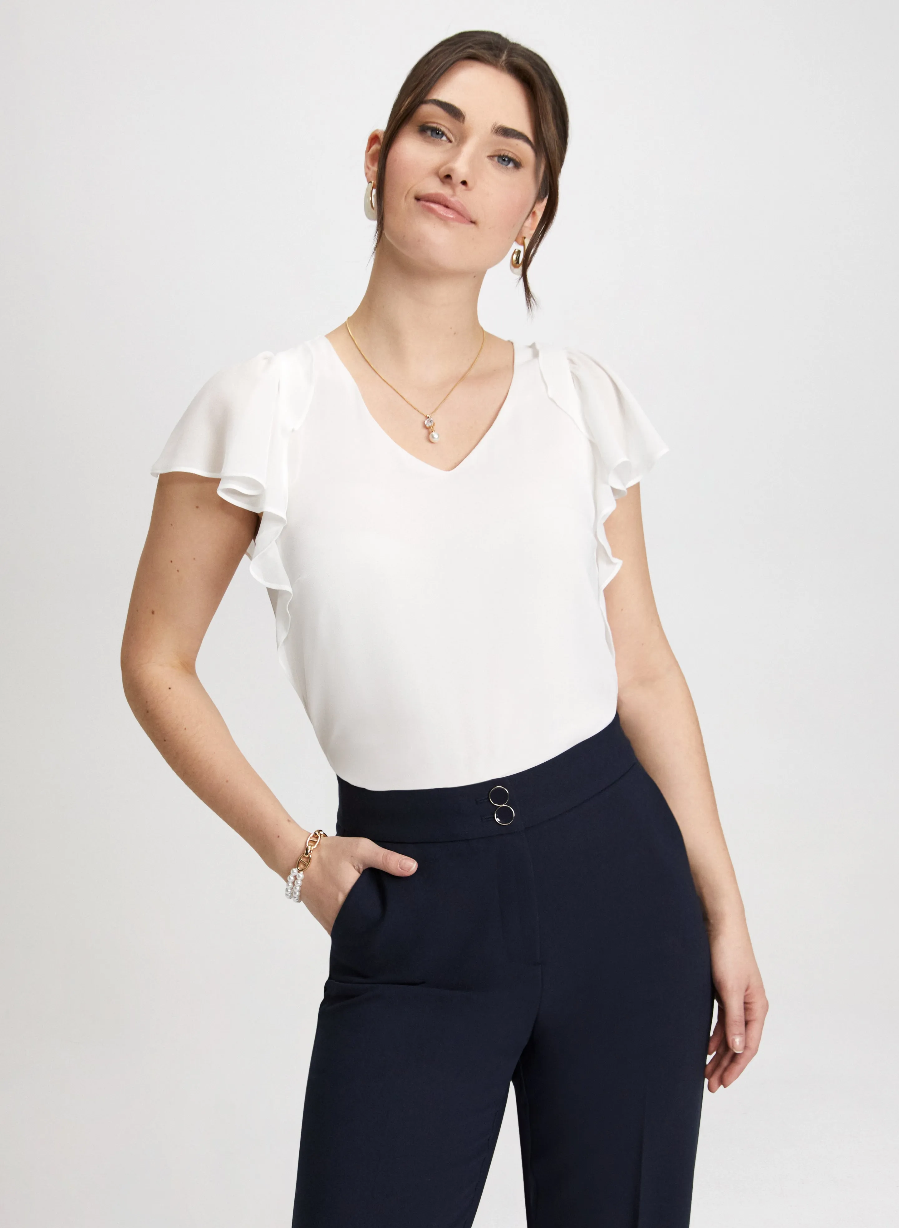 Ruffle Sleeve Top sold by Laura