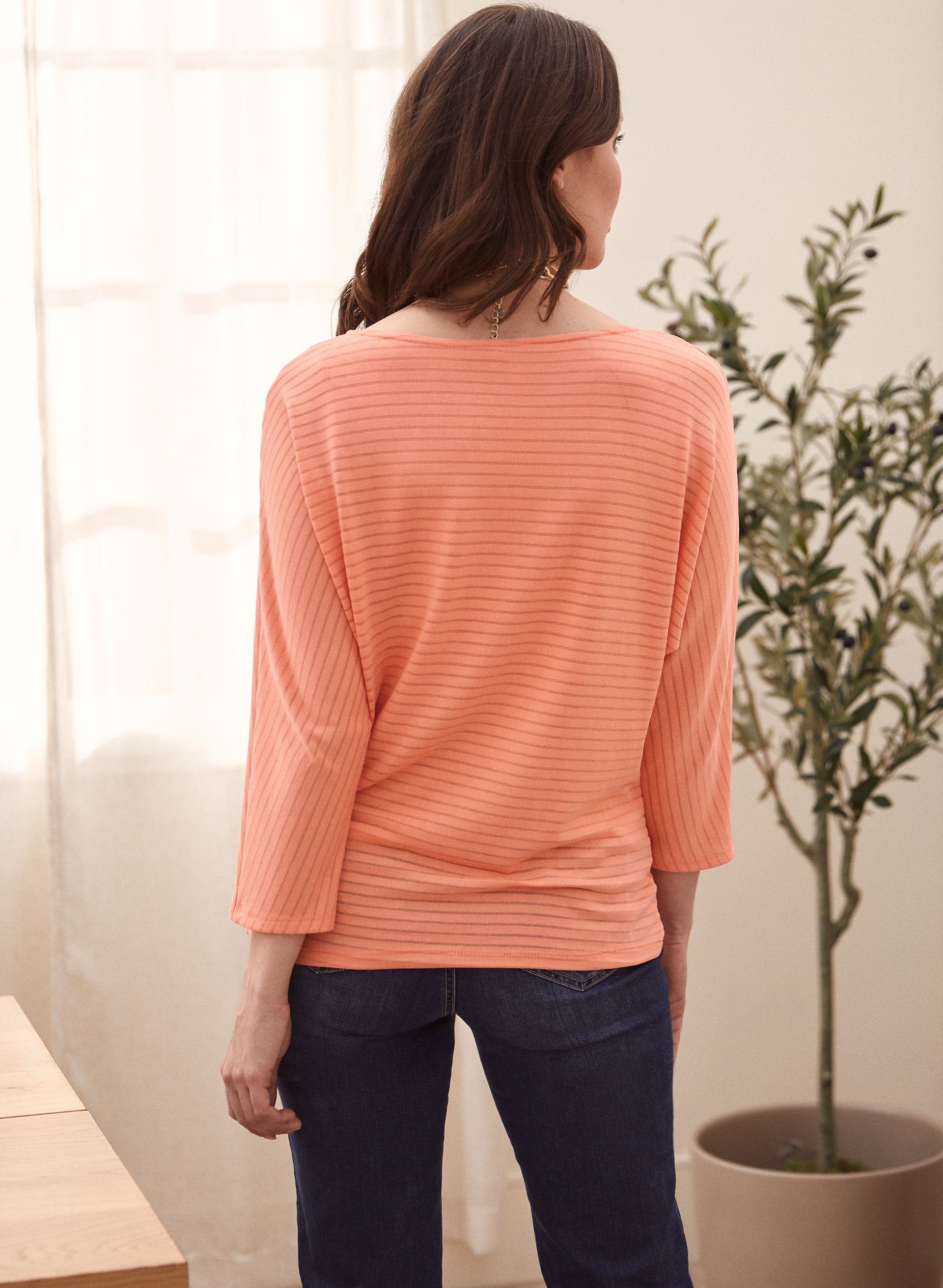 Shadow Stripe 3/4 Sleeve Tee sold by Laura product image thumbnail 4