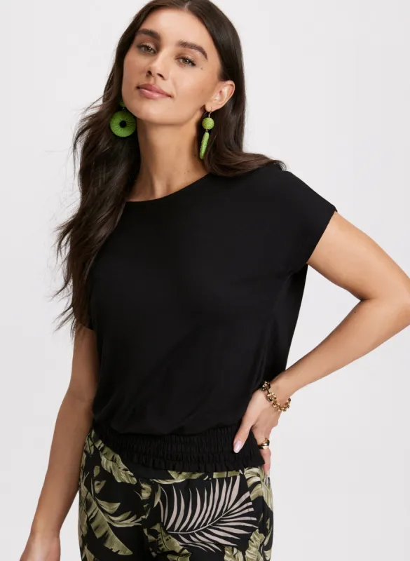 Smocked Waist T-Shirt sold by Laura