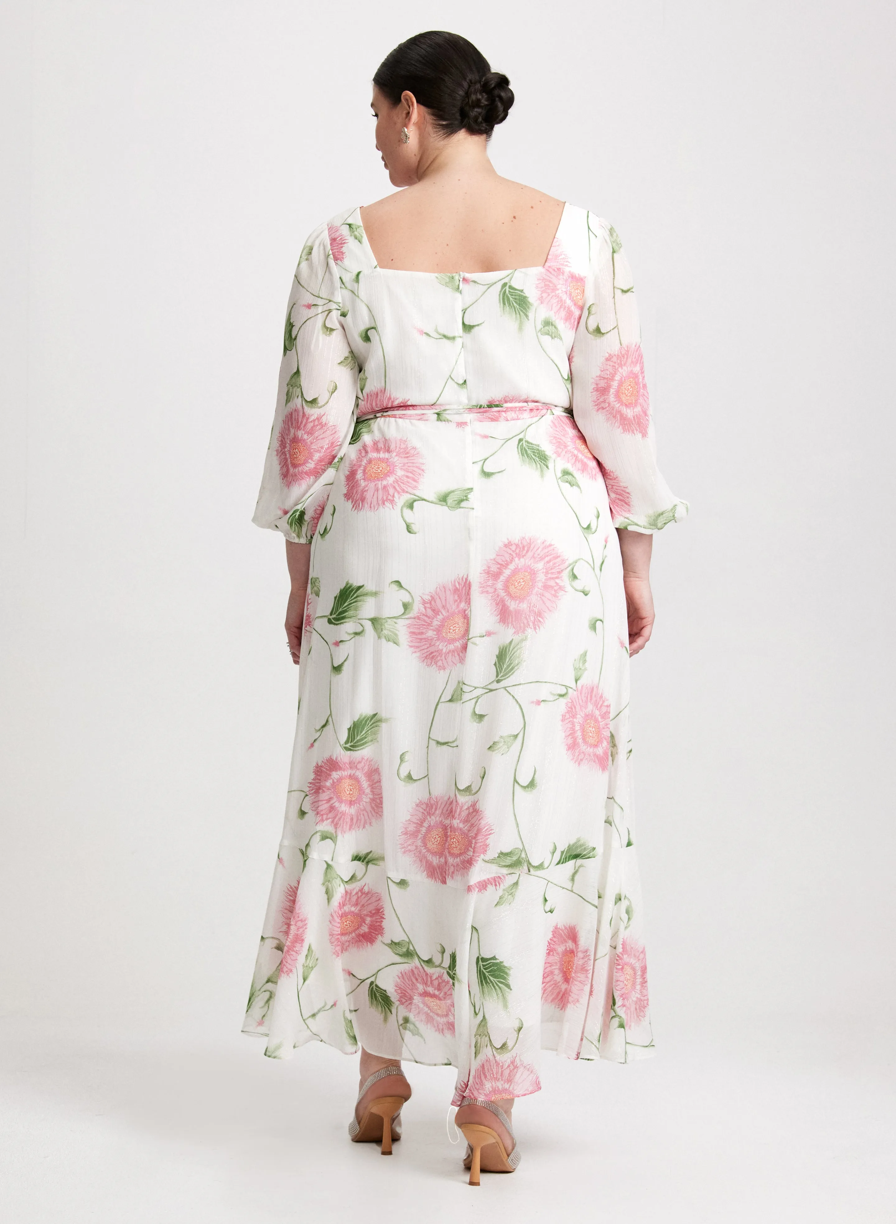 Ruffled Floral Chiffon Dress sold by Laura product image thumbnail 3