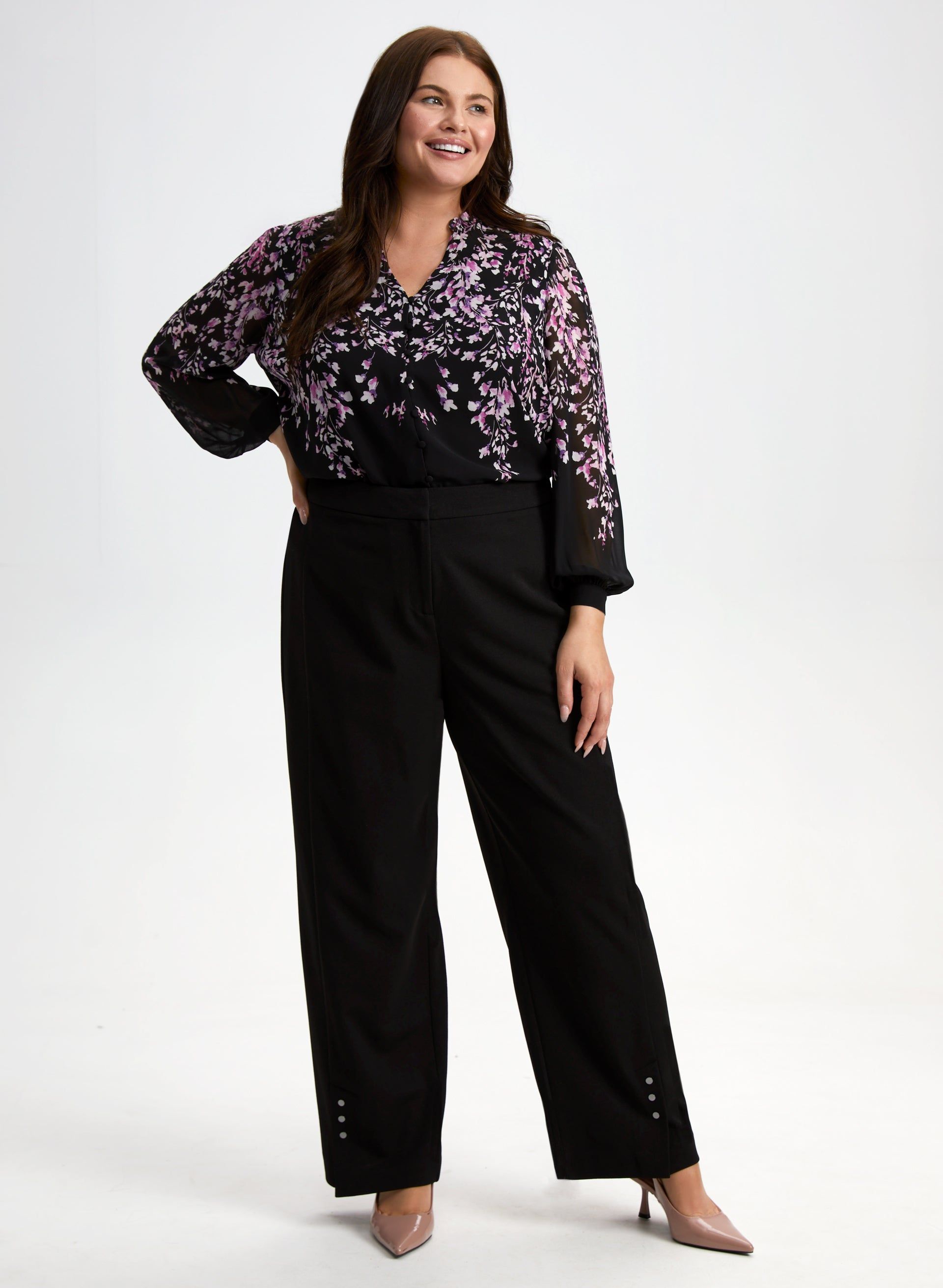 Floral Print Split Neck Blouse sold by Laura product image thumbnail 4