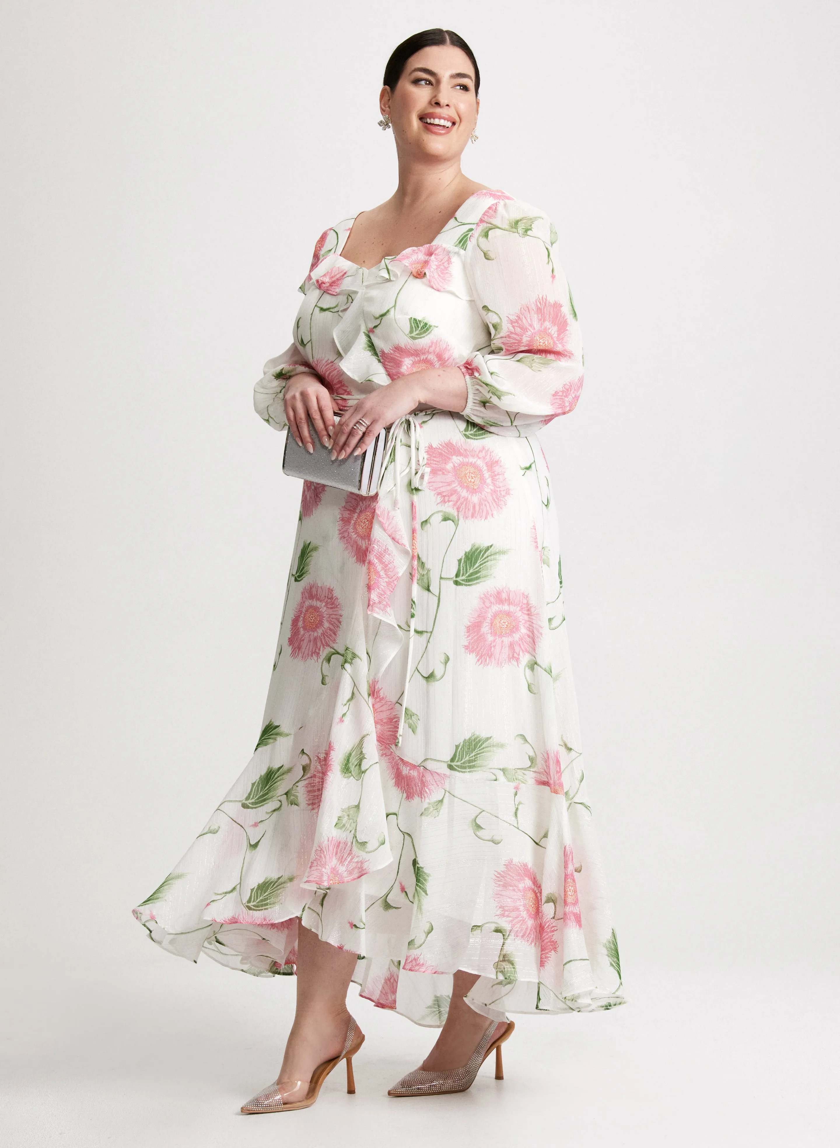 Ruffled Floral Chiffon Dress sold by Laura product image thumbnail 2