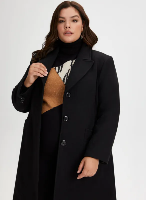 Mid-Length Wool Blend Coat sold by Laura