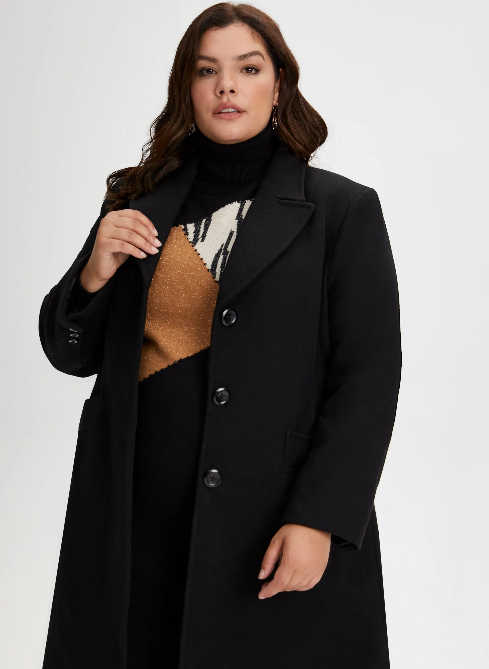 Mid-Length Wool Blend Coat sold by Laura