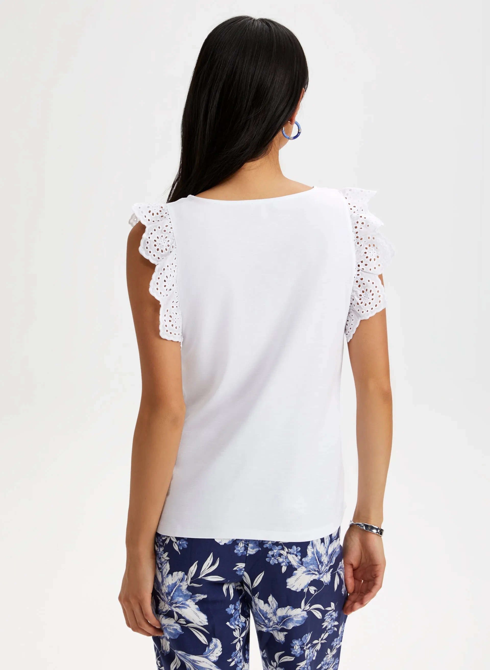 Eyelet Cap Sleeve Tee sold by Laura product image thumbnail 4