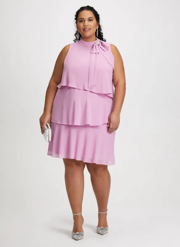 Bow Neck Tiered Dress sold by Laura