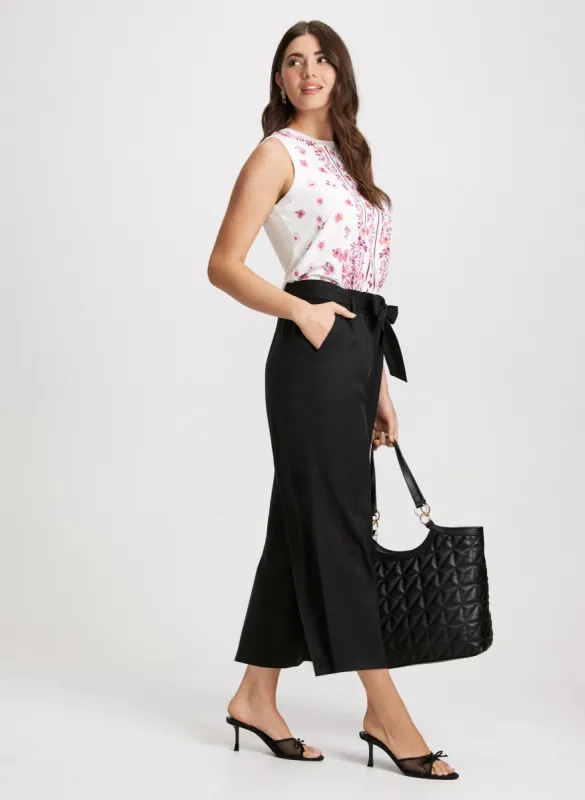 Floral Sleeveless Top & Belted Pants sold by Laura