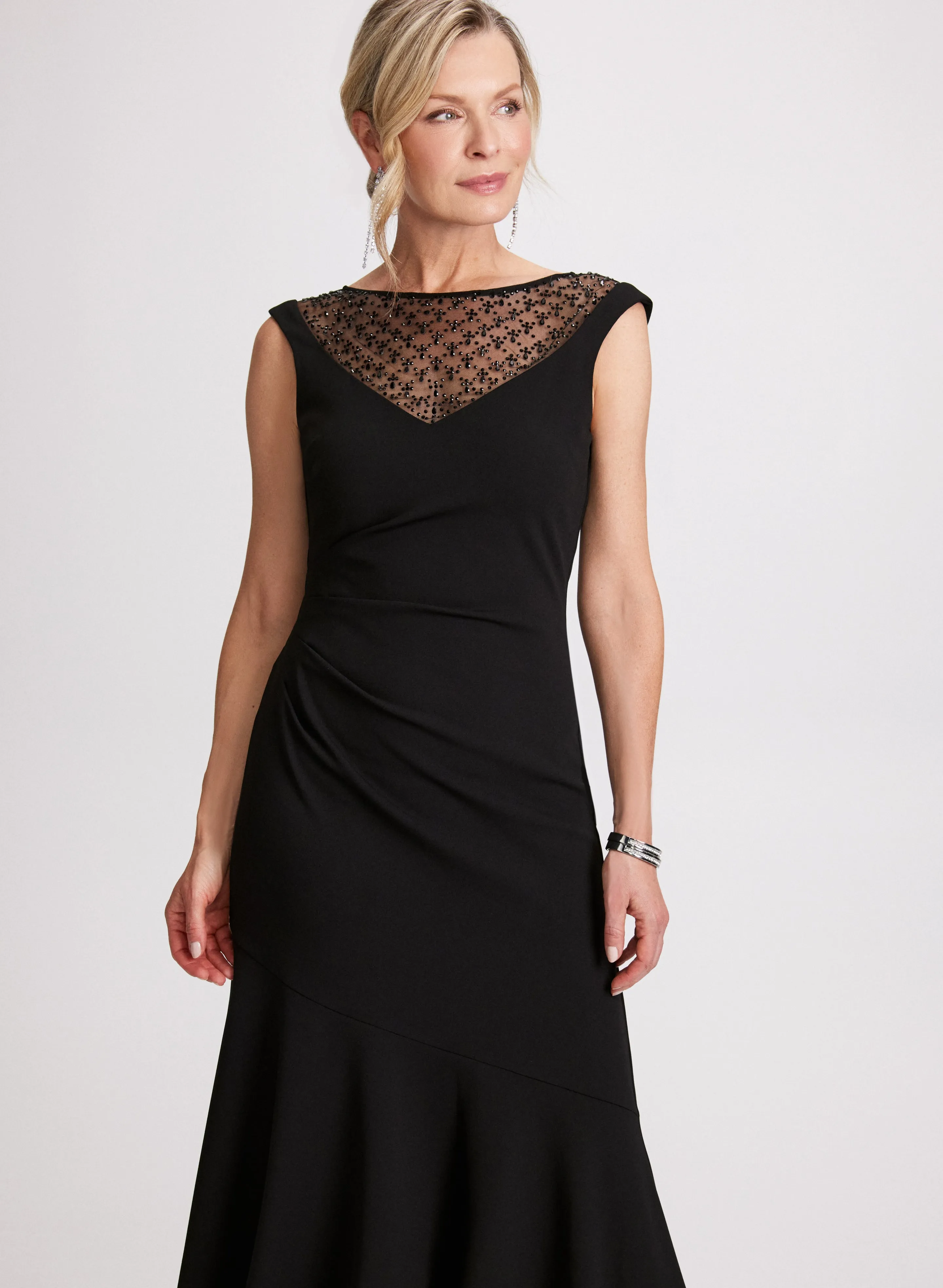 Mesh Detail Ruched Waist Dress sold by Laura product image thumbnail 4