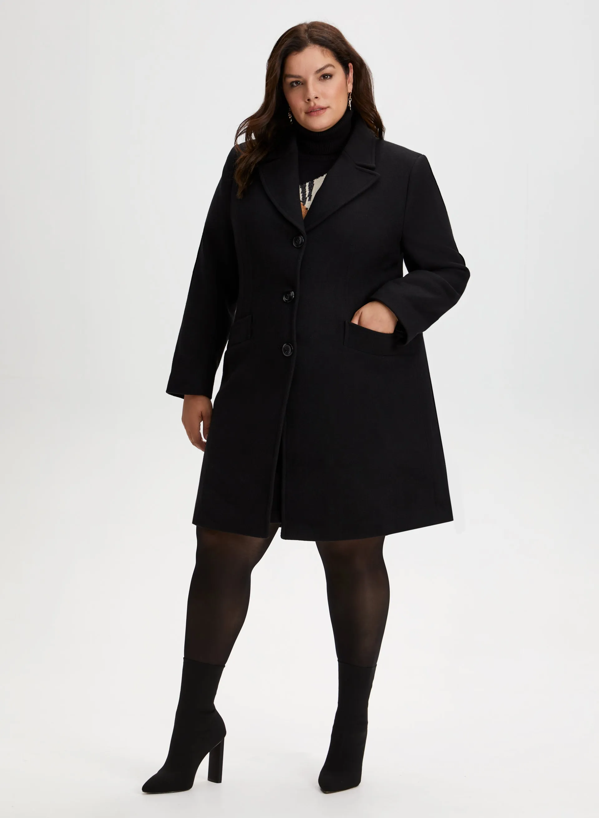 Mid-Length Wool Blend Coat sold by Laura product image thumbnail 3