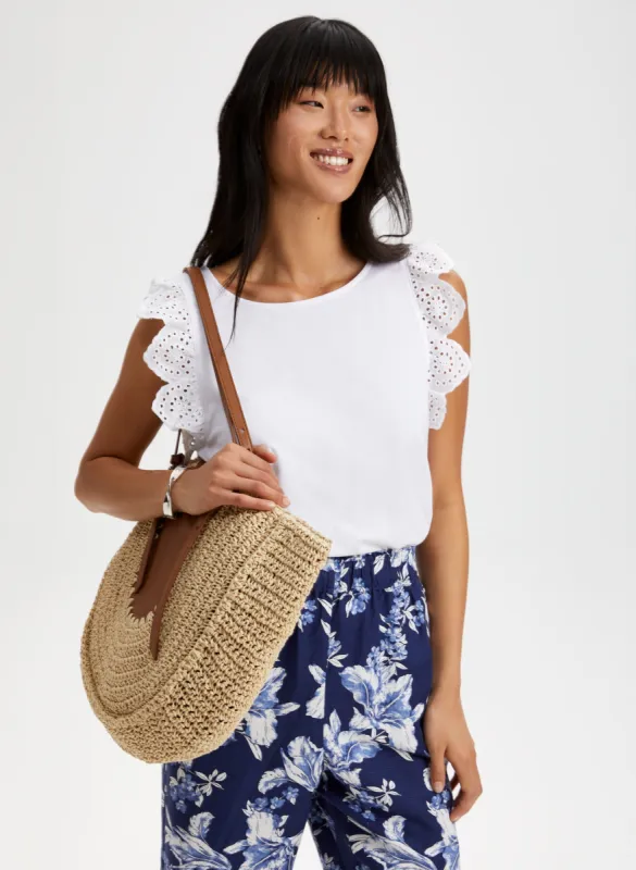 Eyelet Cap Sleeve Tee sold by Laura