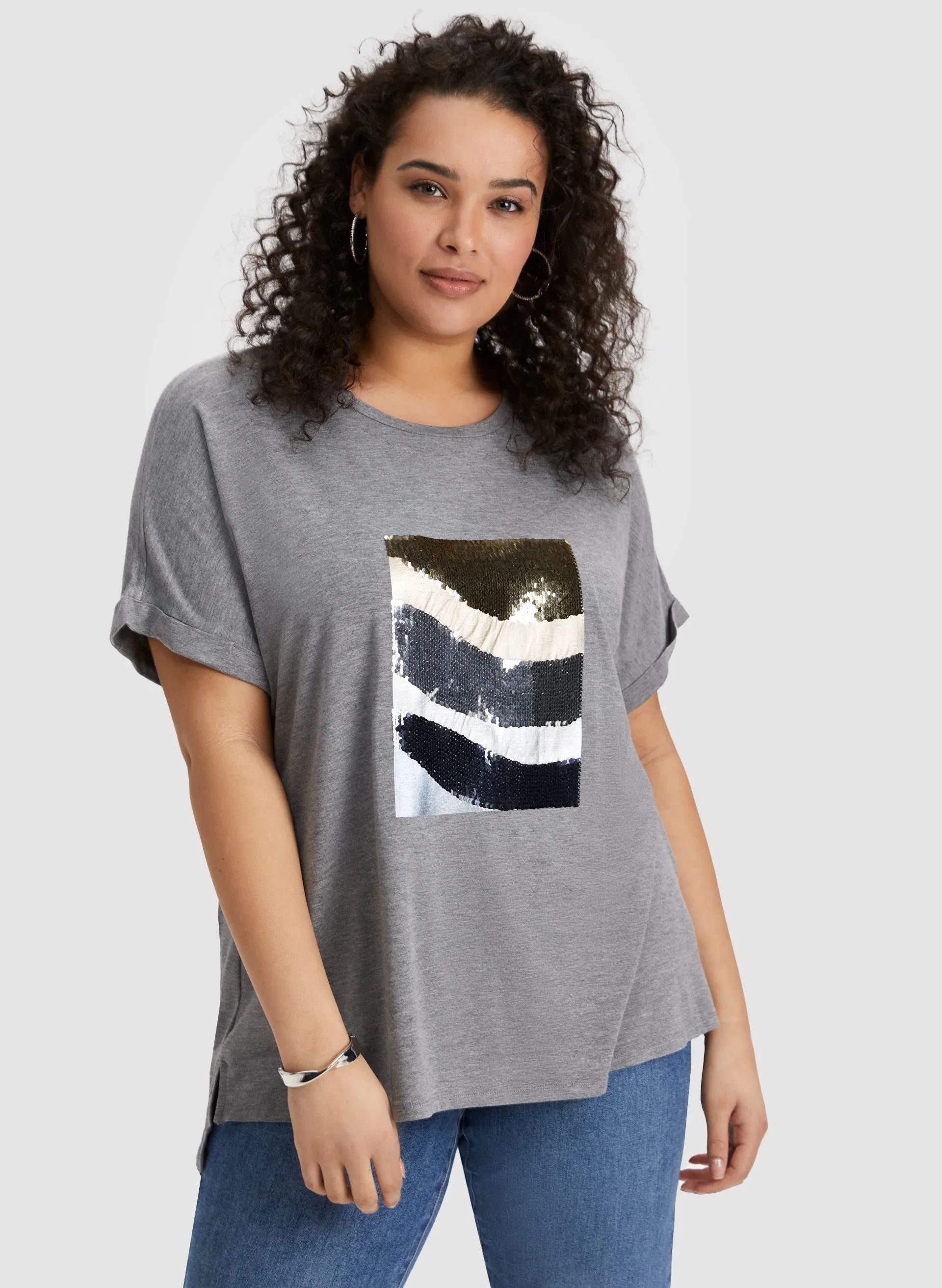 Foil & Sequin Tee sold by Laura product image thumbnail 5