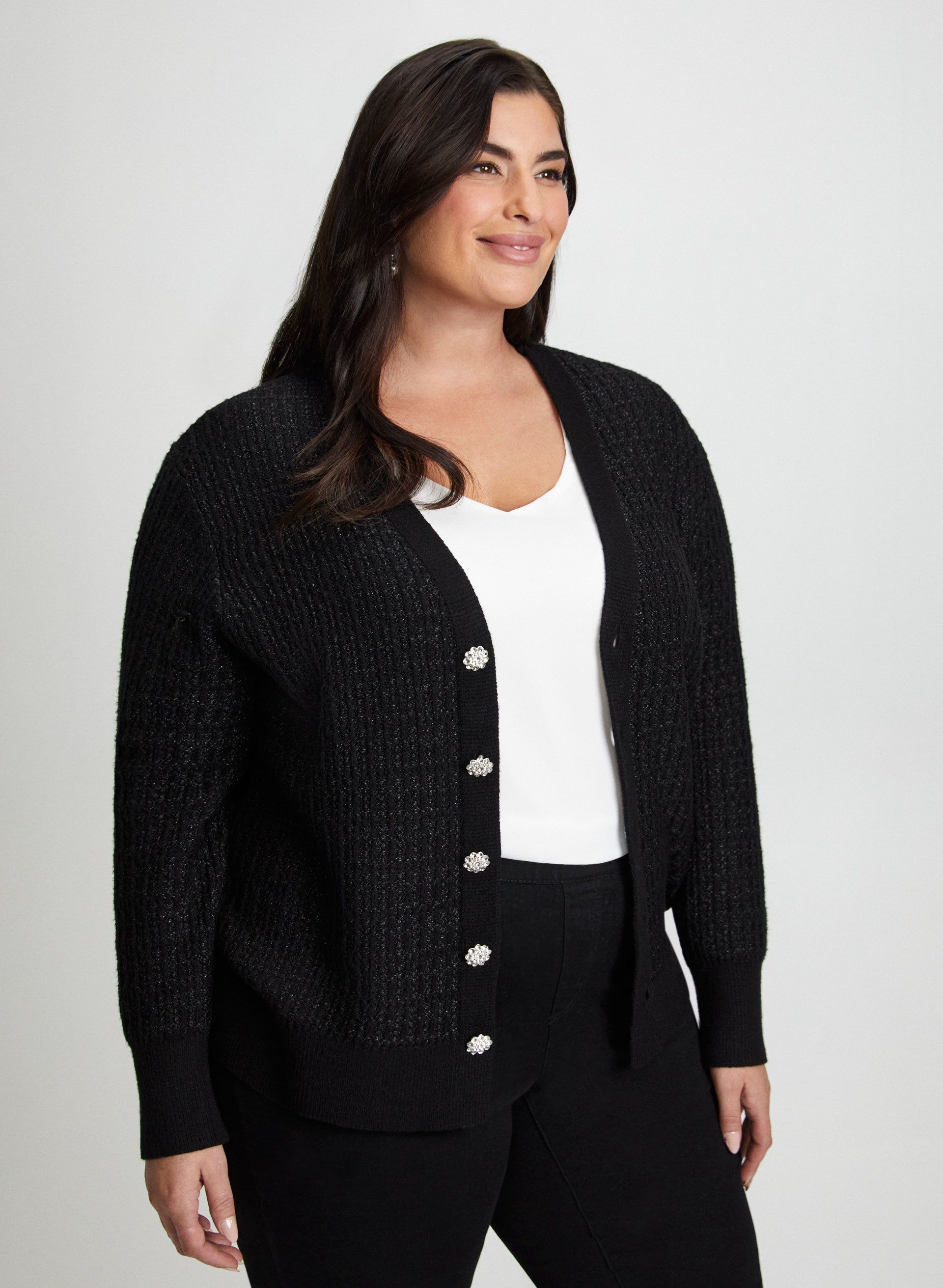 Rhinestone Button Detail Cardigan sold by Laura product image thumbnail 5